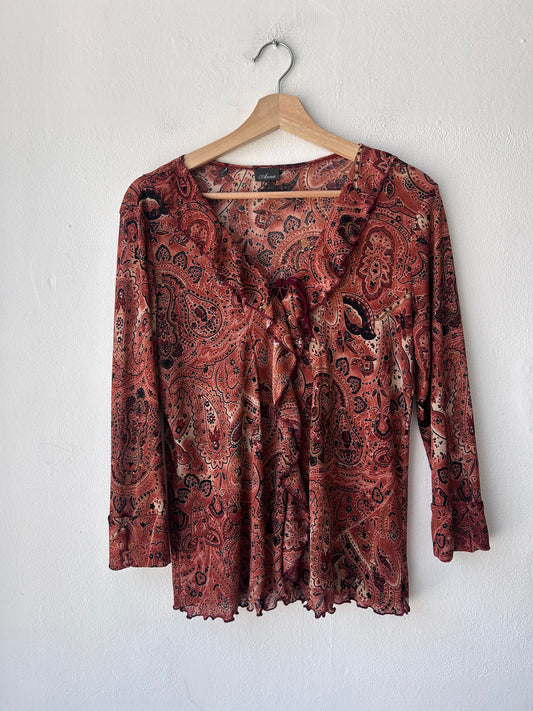 90's Long Sleeve Sheer Top