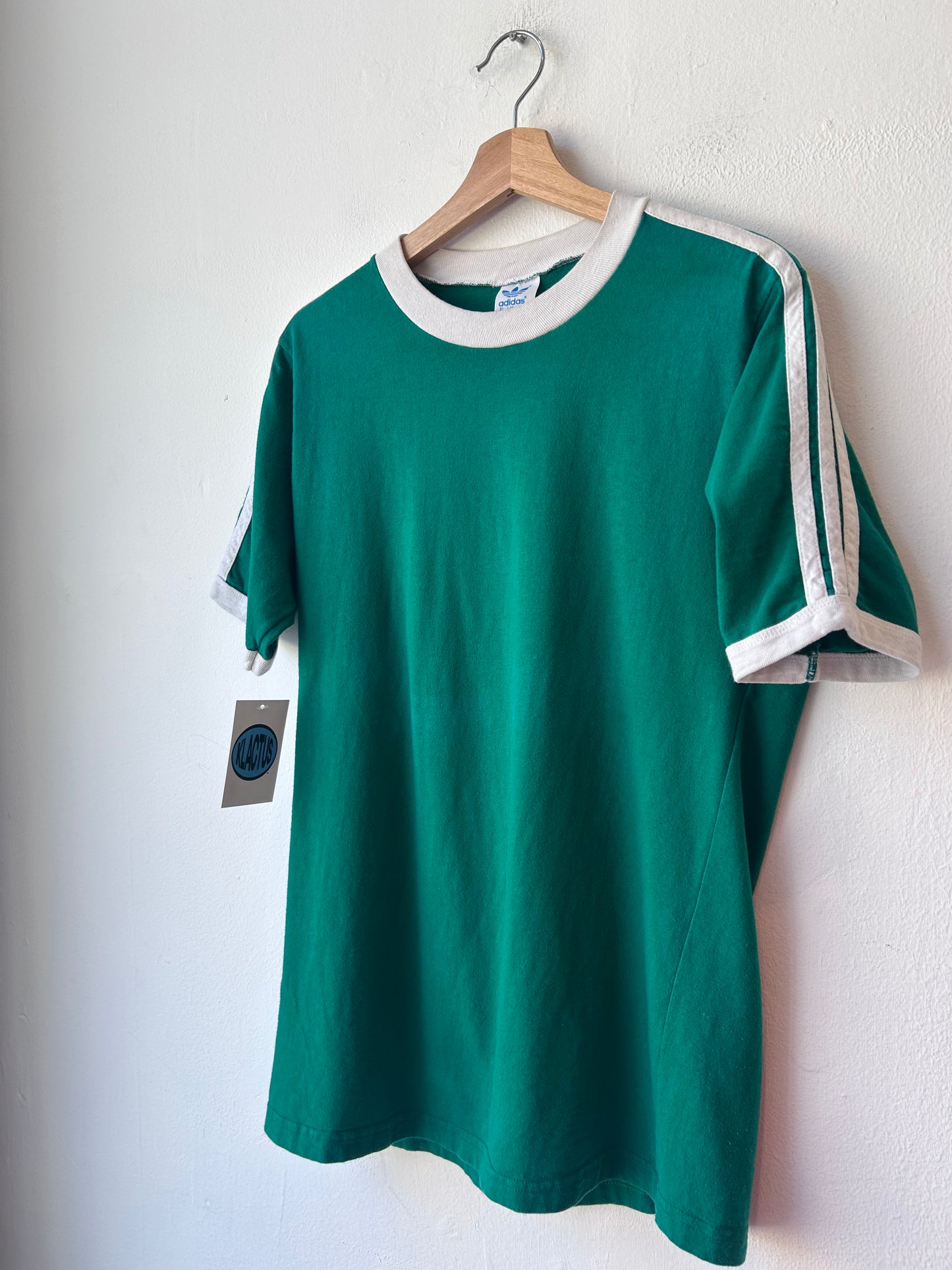 80's Adidas Green Ringer T-Shirt