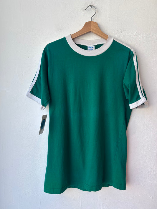 80's Adidas Green Ringer T-Shirt