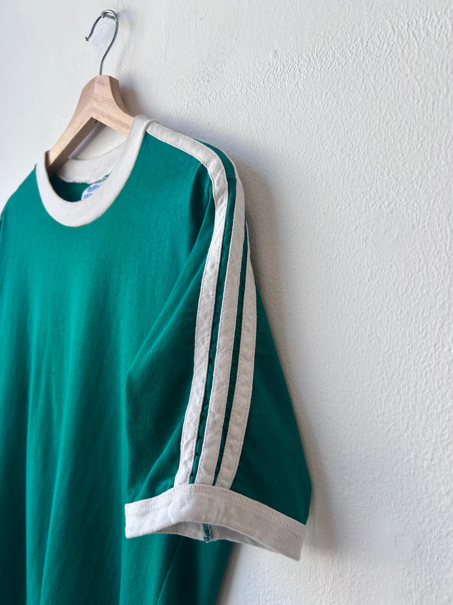 80's Adidas Green Ringer T-Shirt