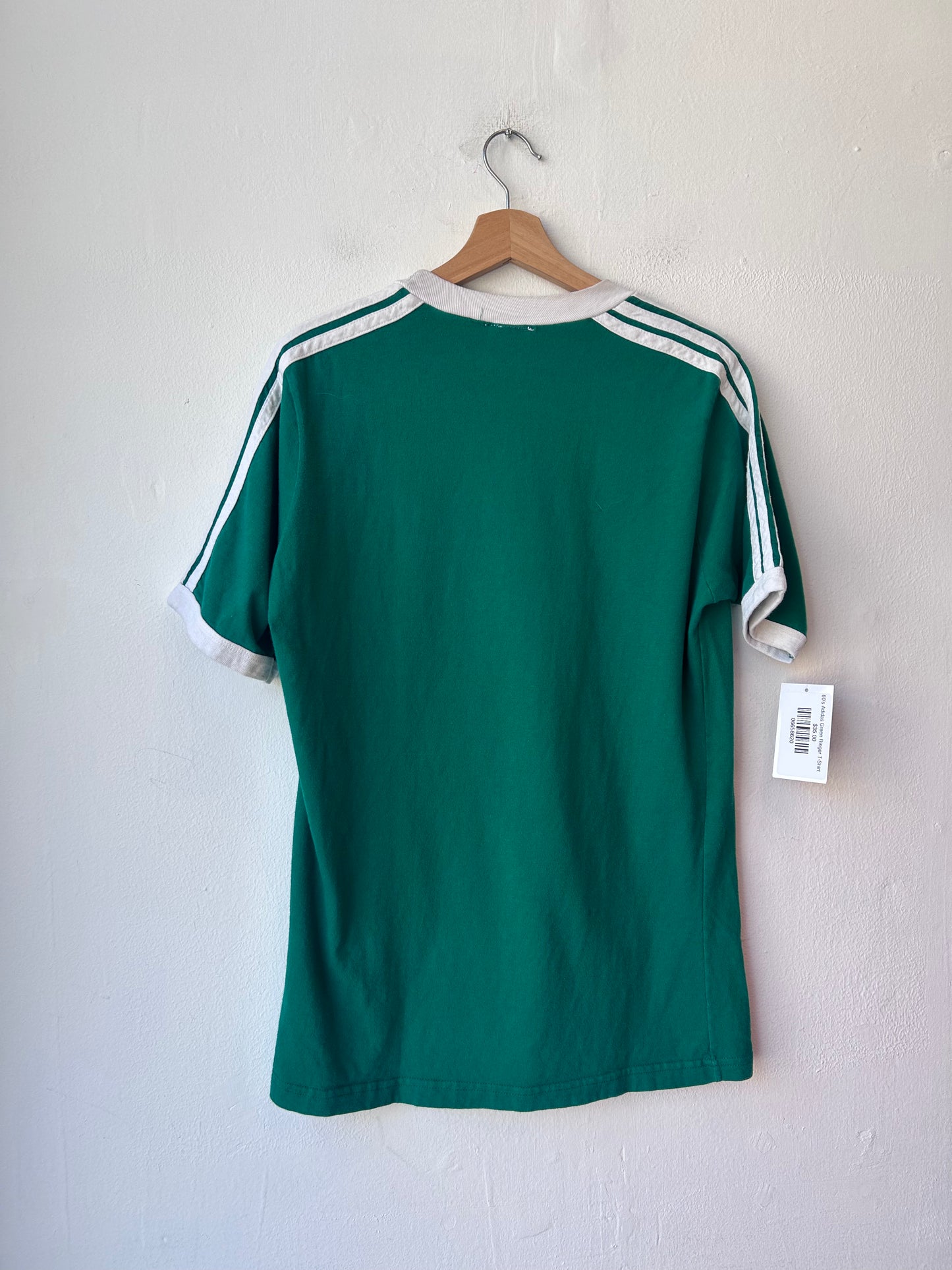 80's Adidas Green Ringer T-Shirt