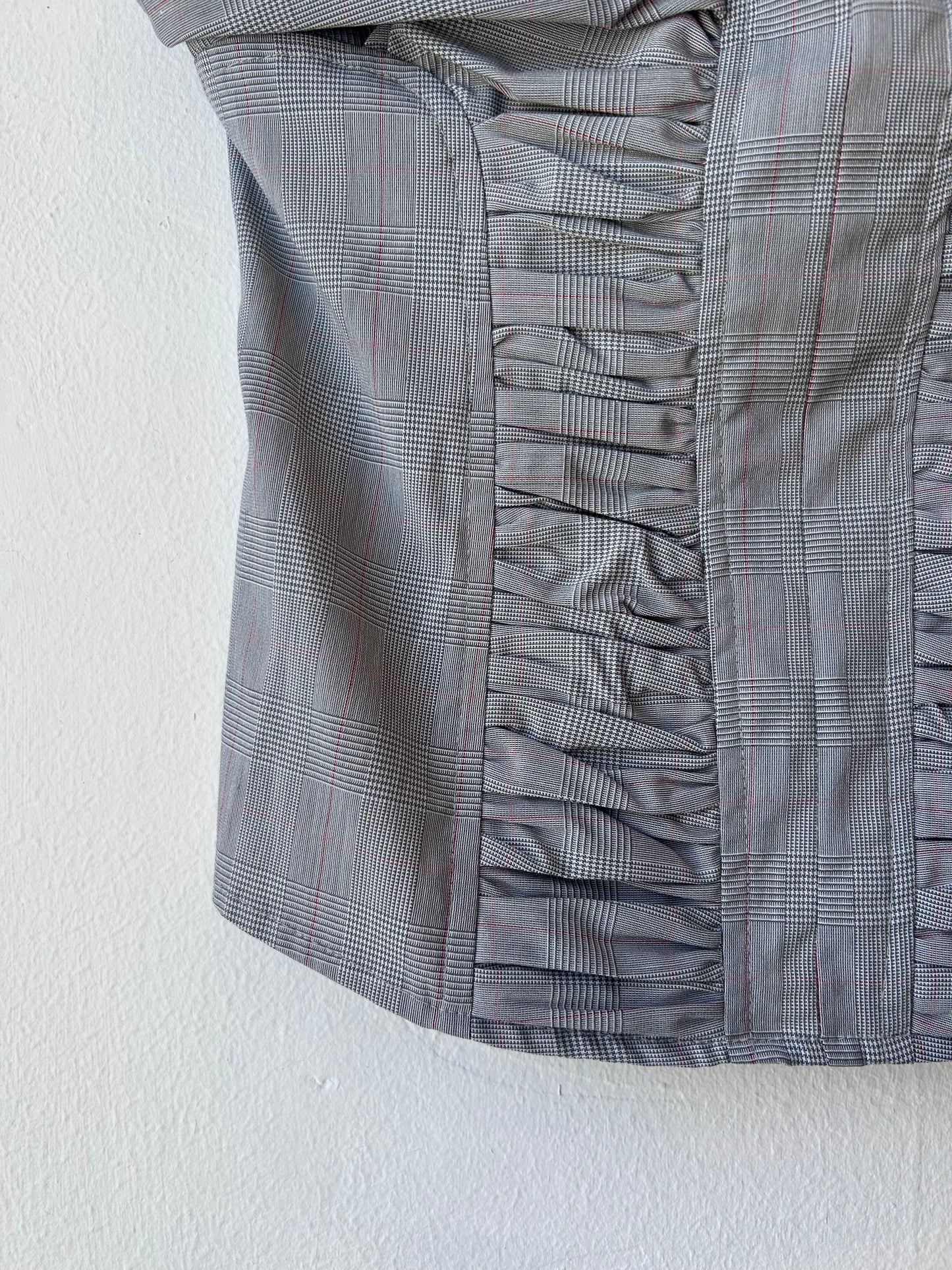 Y2K Plaid Strapless Top