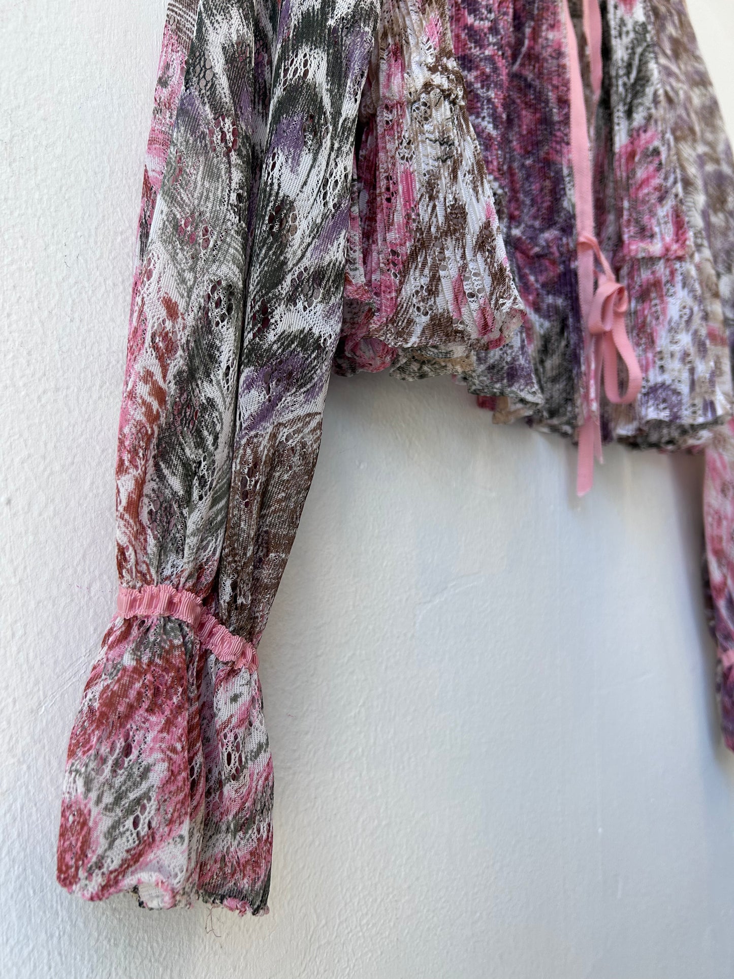 60's Floral Long Sleeve Blouse