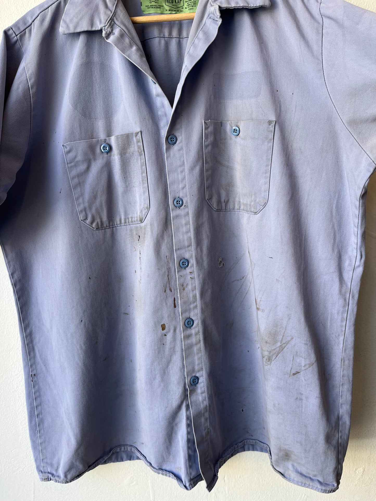 80's Distressed Blue Work Shirt