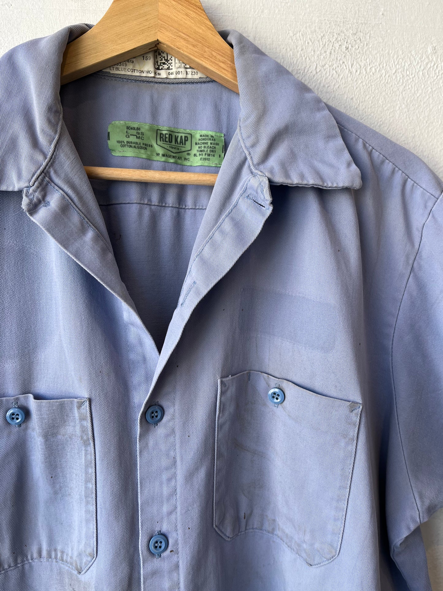 80's Distressed Blue Work Shirt