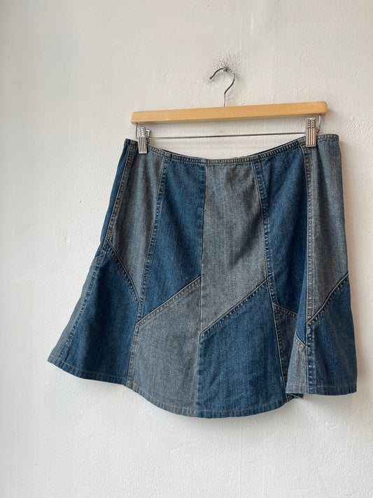 90's Denim Patchwork Skirt 31"