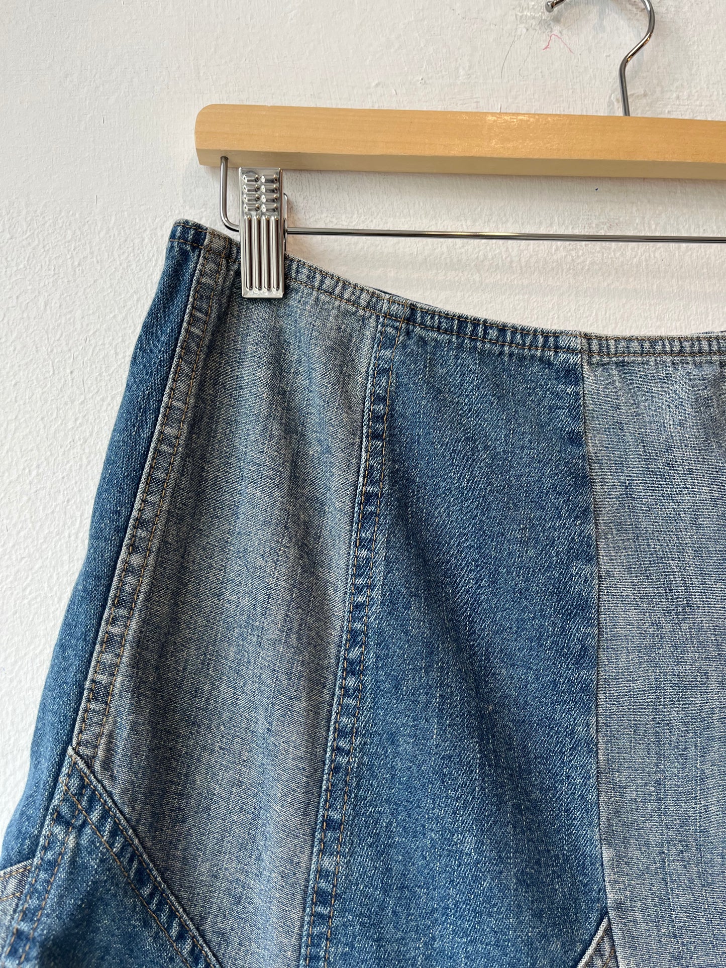90's Denim Patchwork Skirt 31"