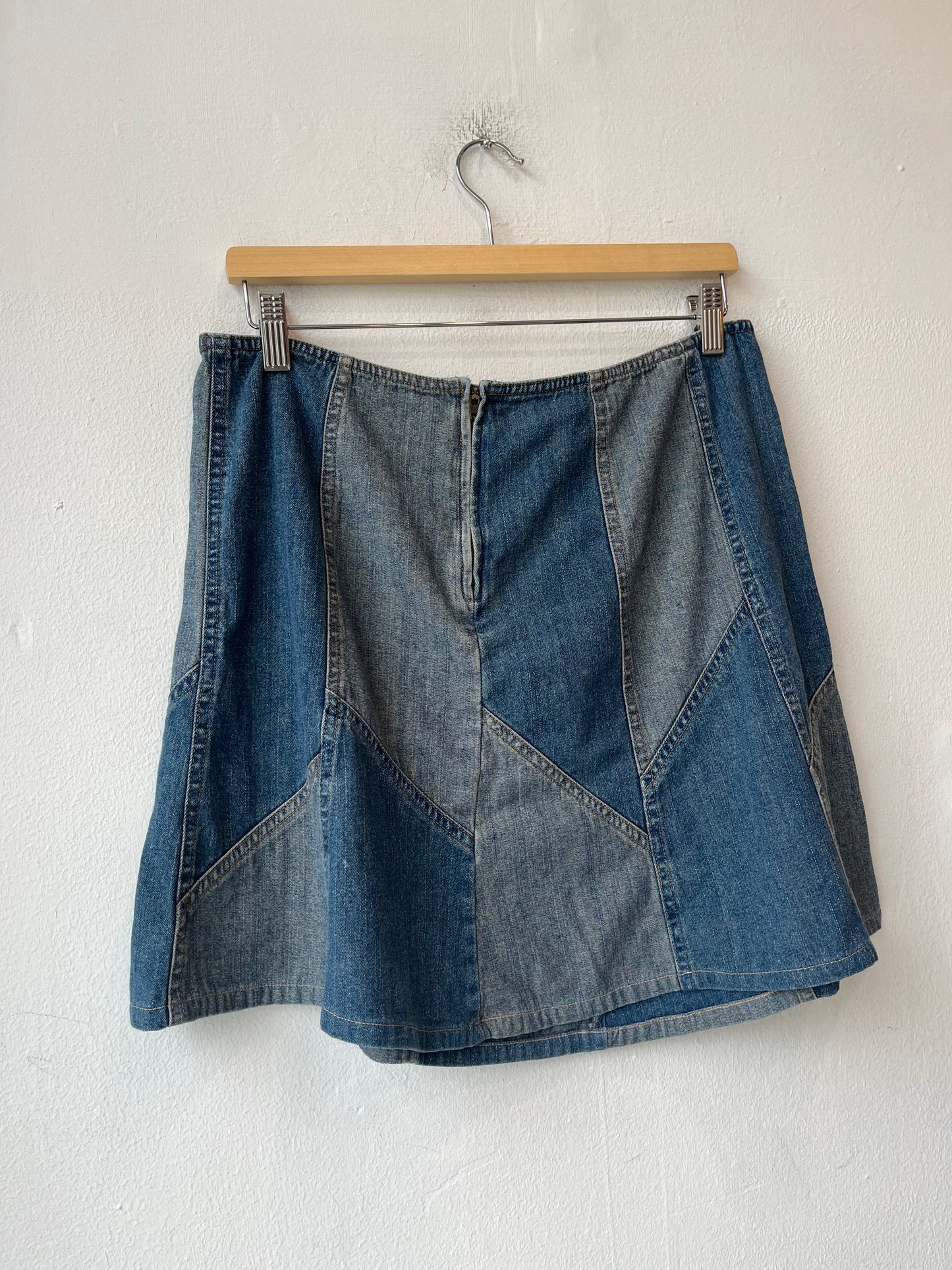 90's Denim Patchwork Skirt 31"