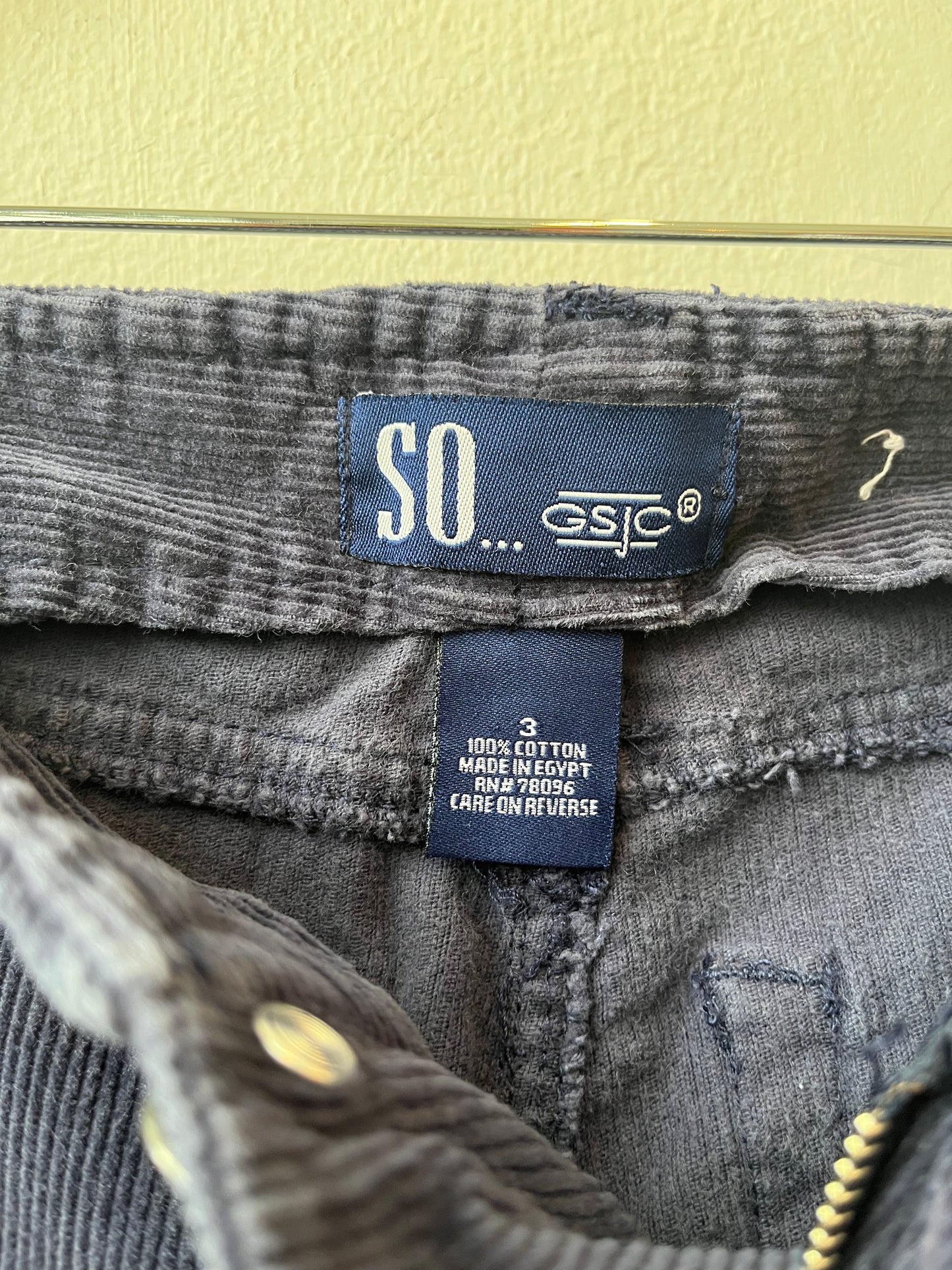 Y2K Navy Corduroy Flare Pants 28"