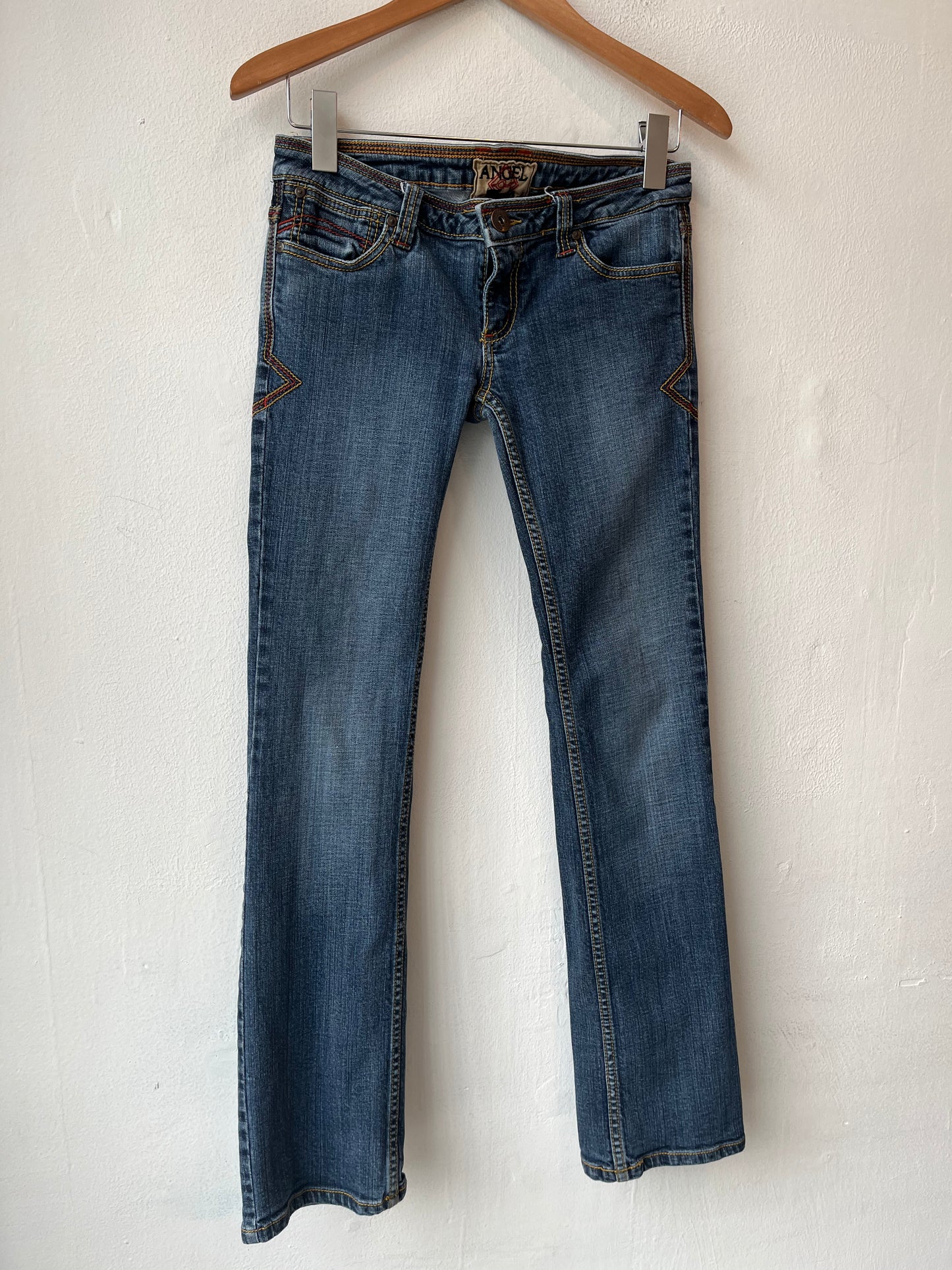 90's Angel Low Rise Embroidered Jeans 29"