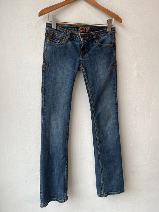 90's Angel Low Rise Embroidered Jeans 29"