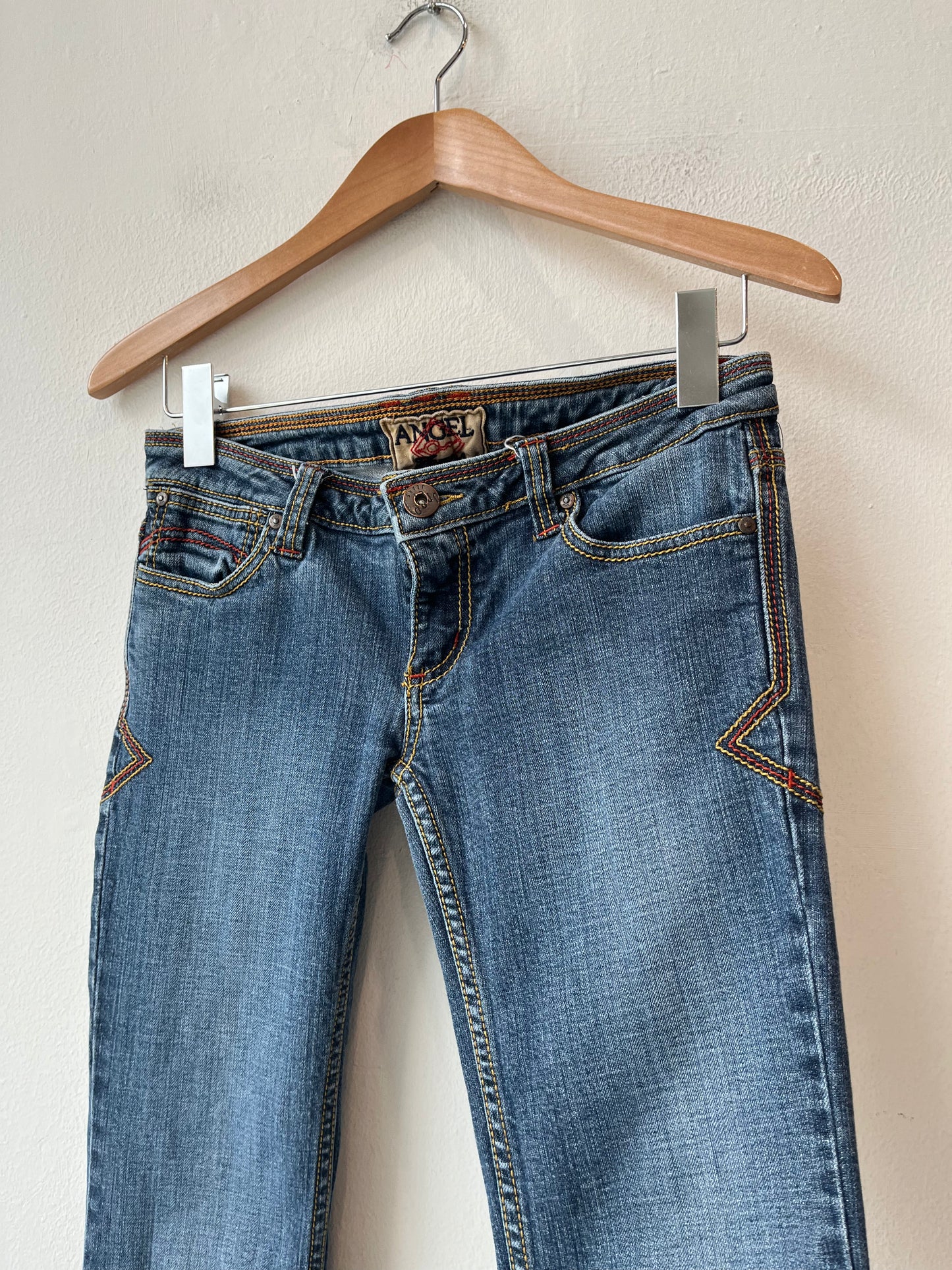 90's Angel Low Rise Embroidered Jeans 29"
