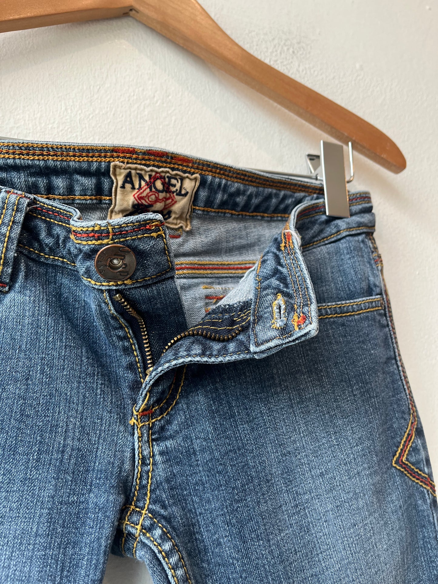 90's Angel Low Rise Embroidered Jeans 29"