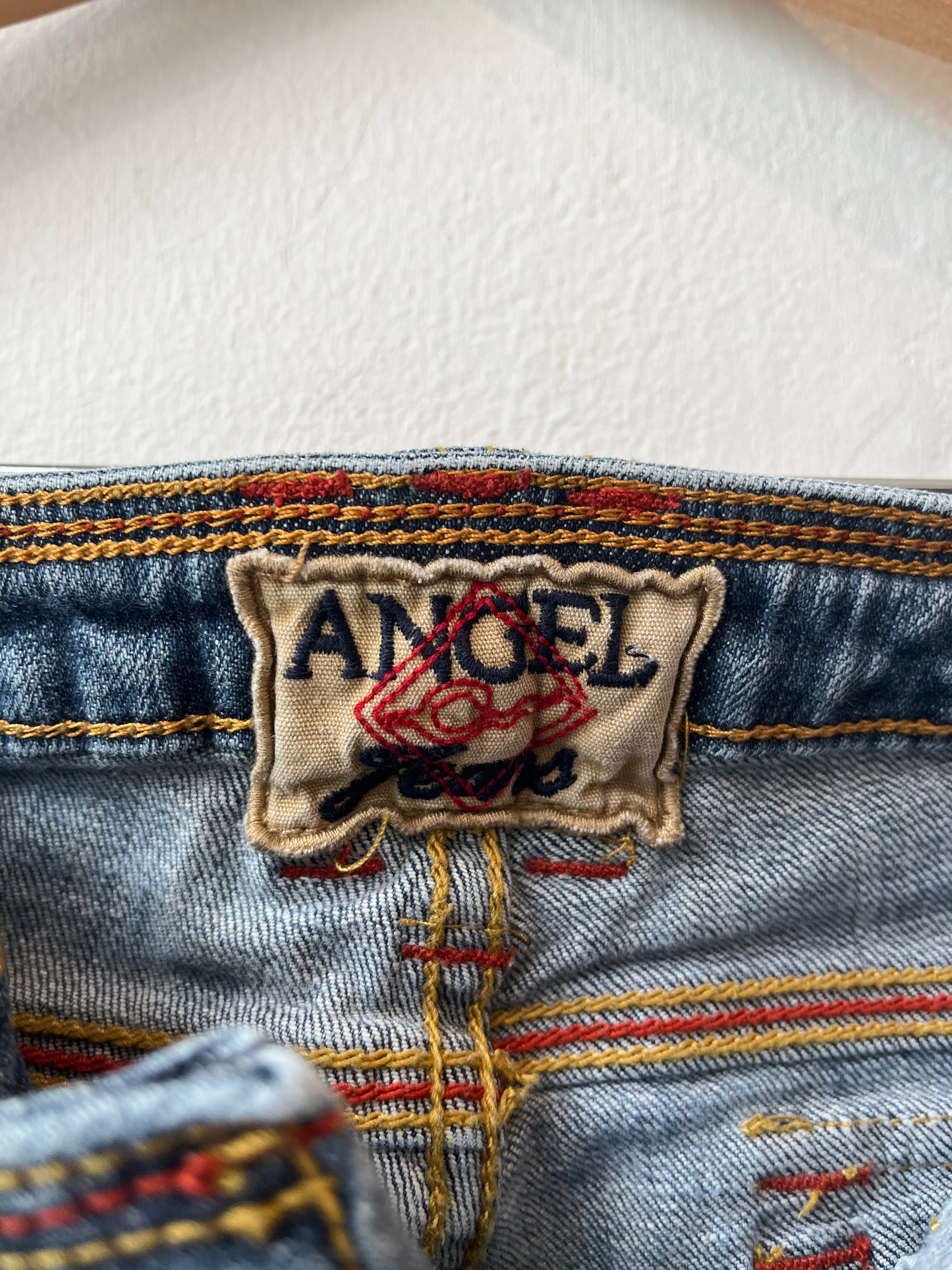 90's Angel Low Rise Embroidered Jeans 29"