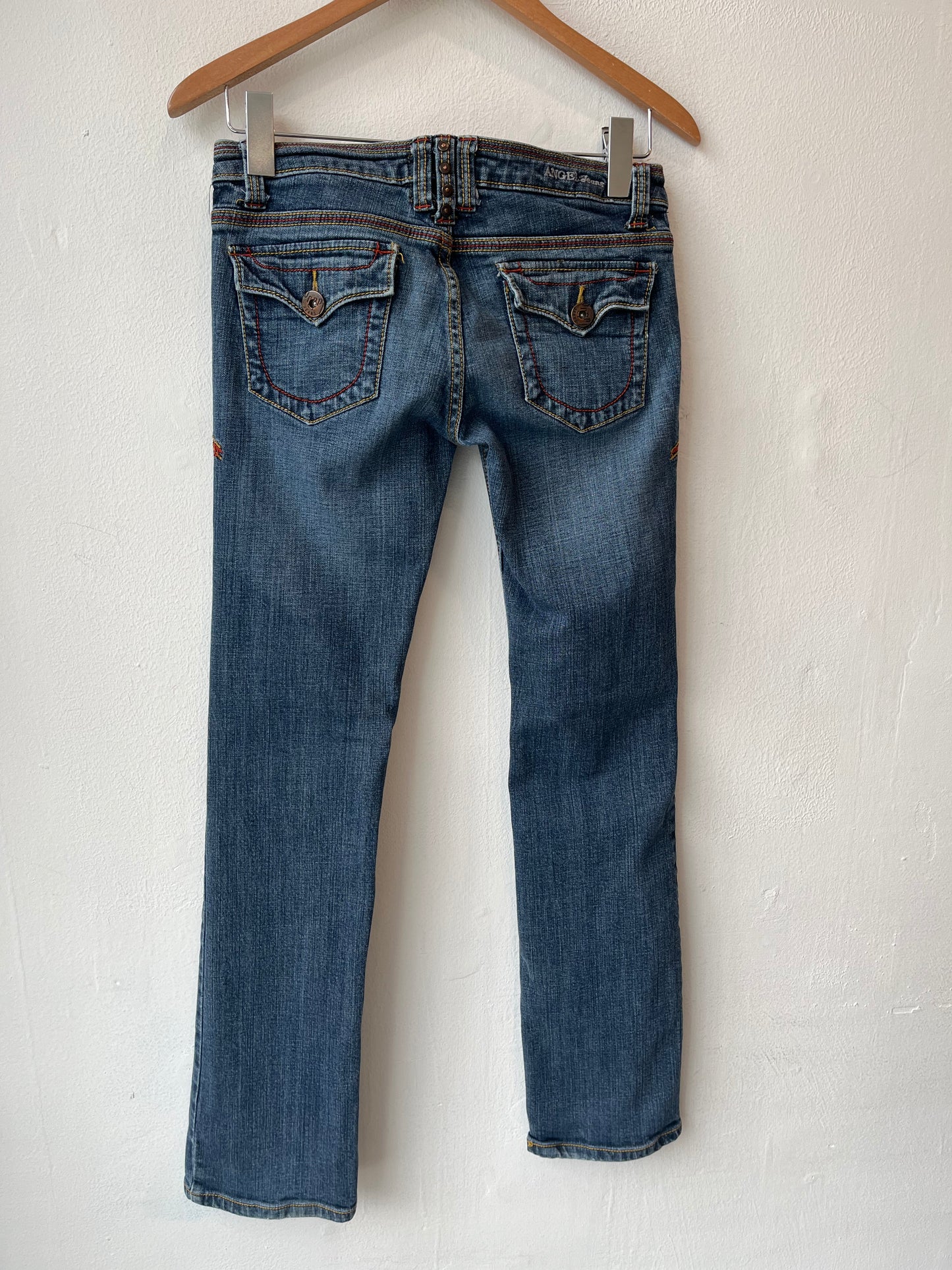 90's Angel Low Rise Embroidered Jeans 29"