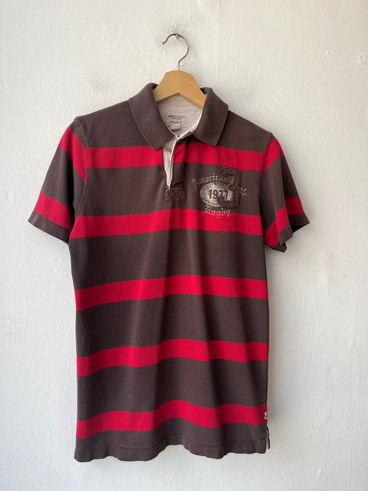 Y2K American Eagle Striped Polo Shirt