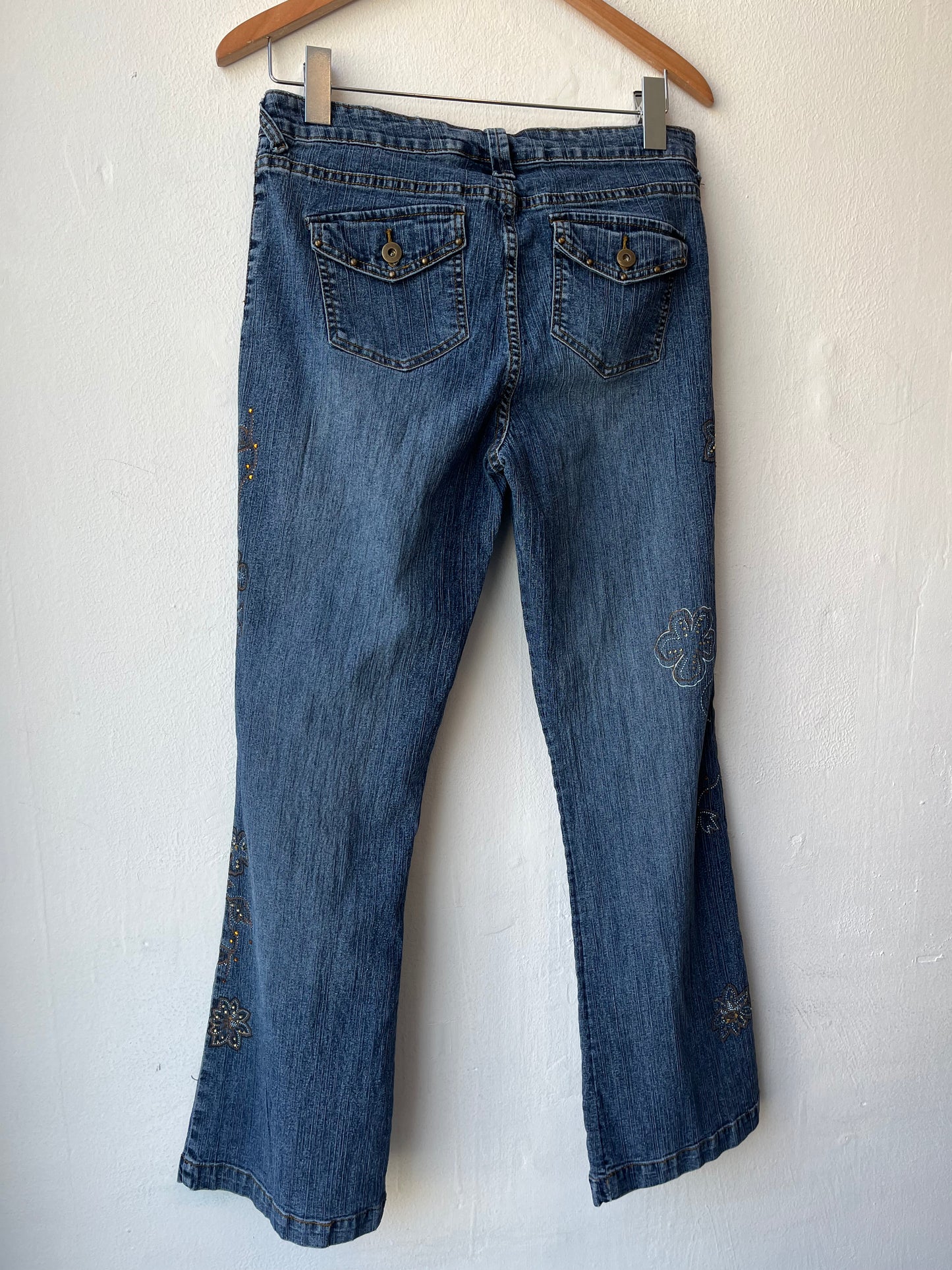 Y2K Floral Rhinestone Jeans 30"