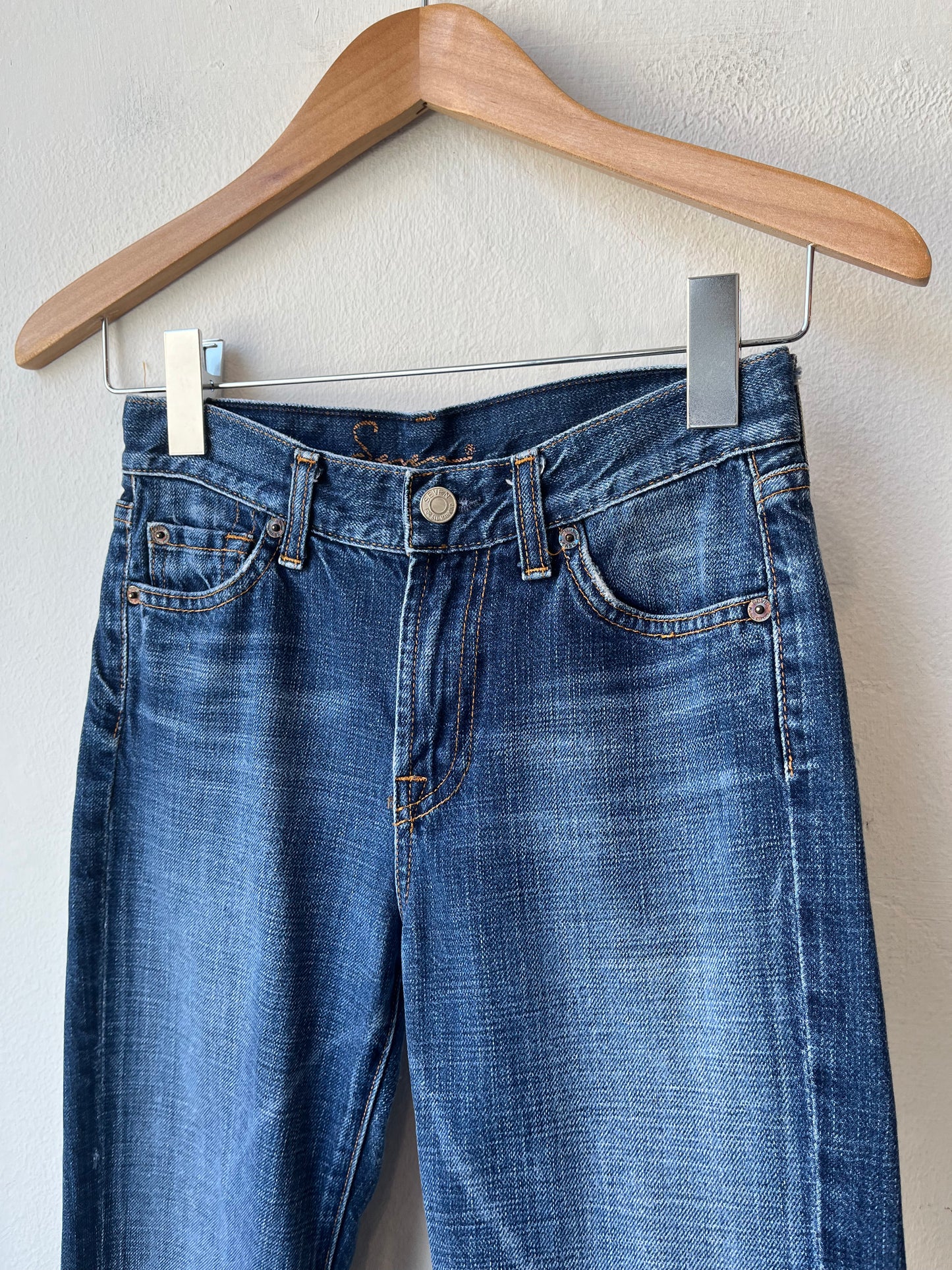 90's Seven Mid Rise Flare Jeans 25"