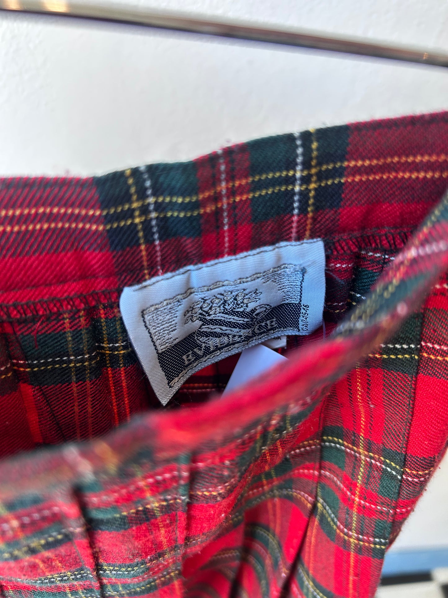90's Plaid Mini Skirt  26"