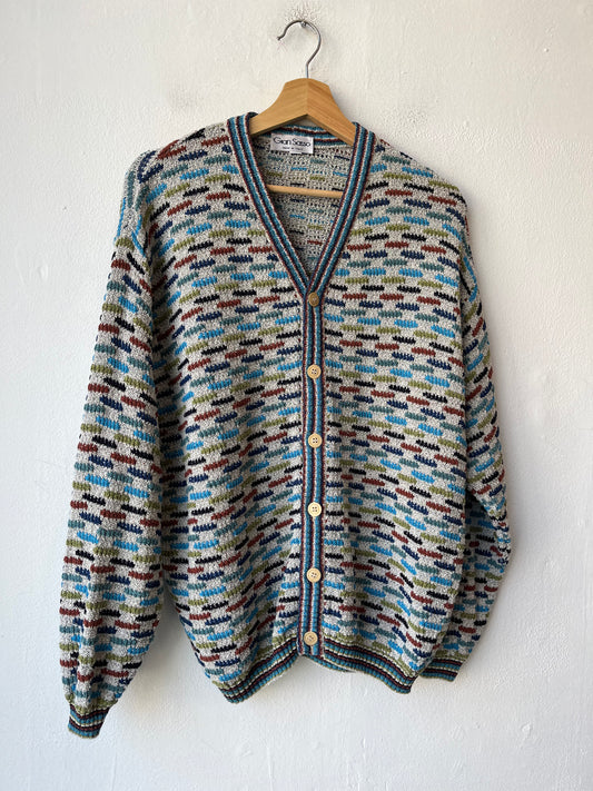 90's Multicolor Knit Cardigan