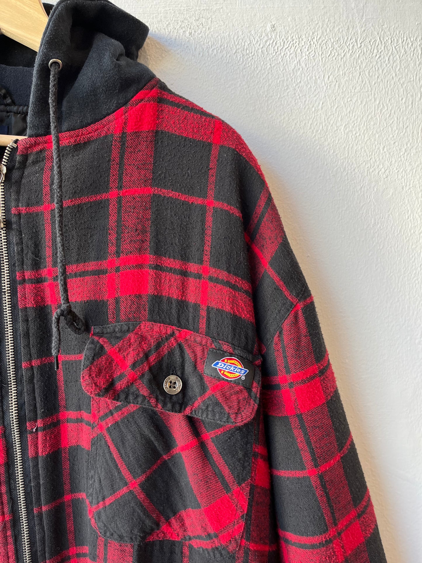 Y2K Dickies Plaid Zip Up Hoodie