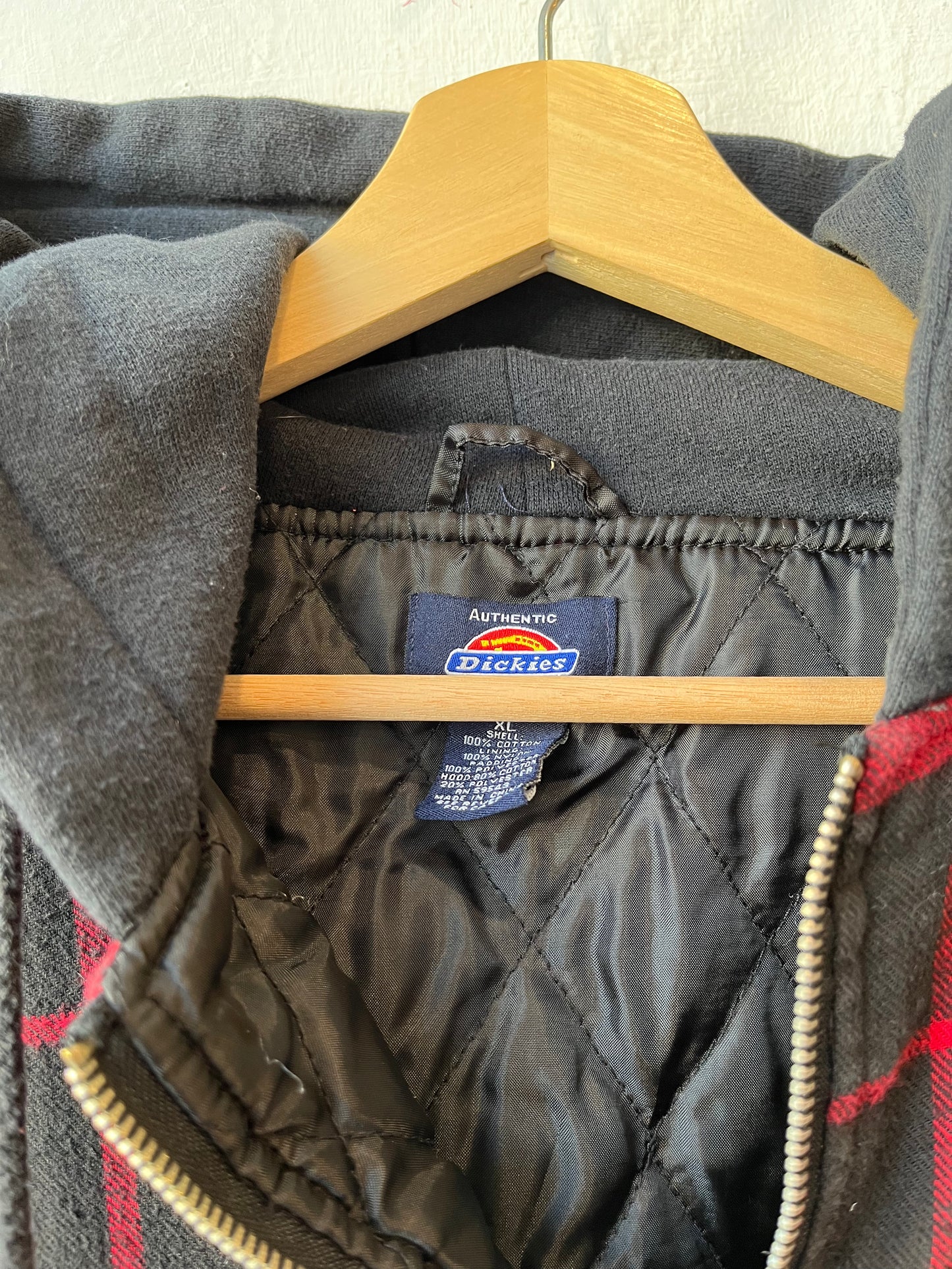 Y2K Dickies Plaid Zip Up Hoodie