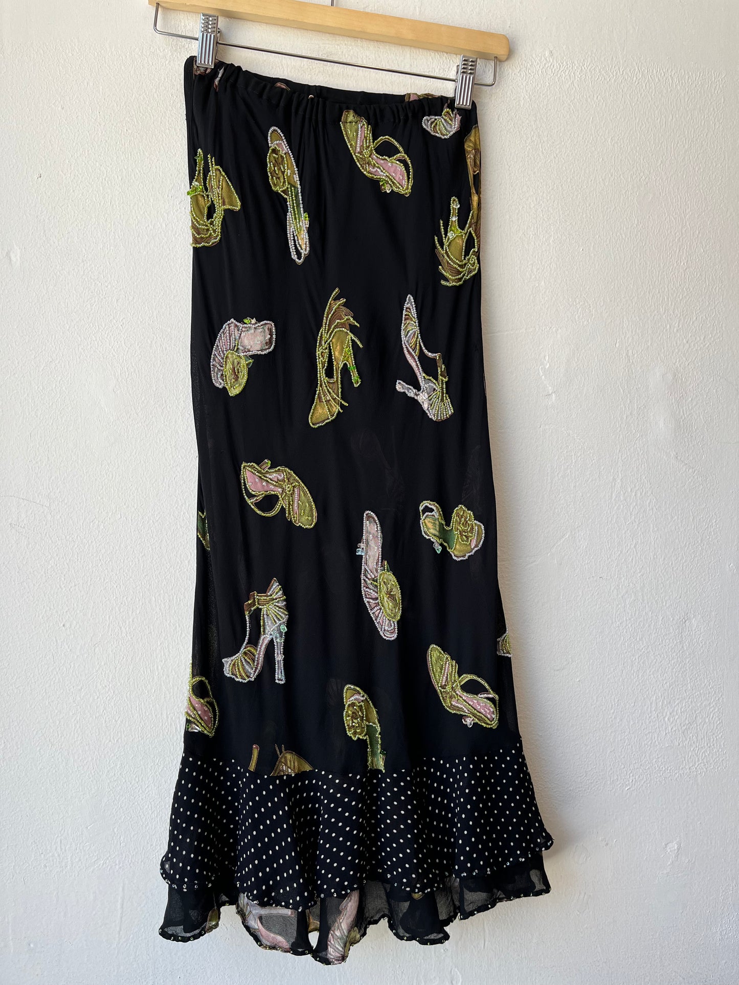 90's Beaded Shoe Maxi Skirt 24-29"