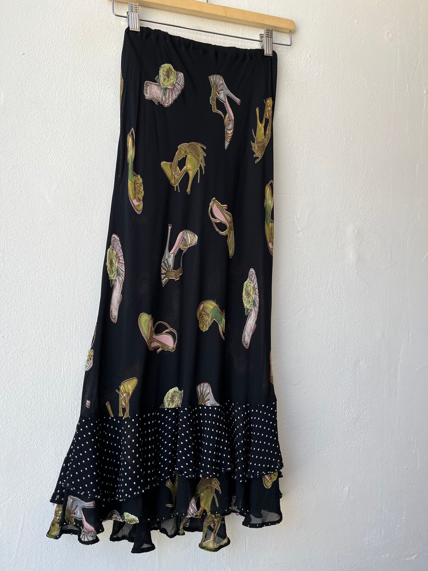 90's Beaded Shoe Maxi Skirt 24-29"