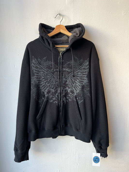 Y2K Thermal Zip Up Hoodie