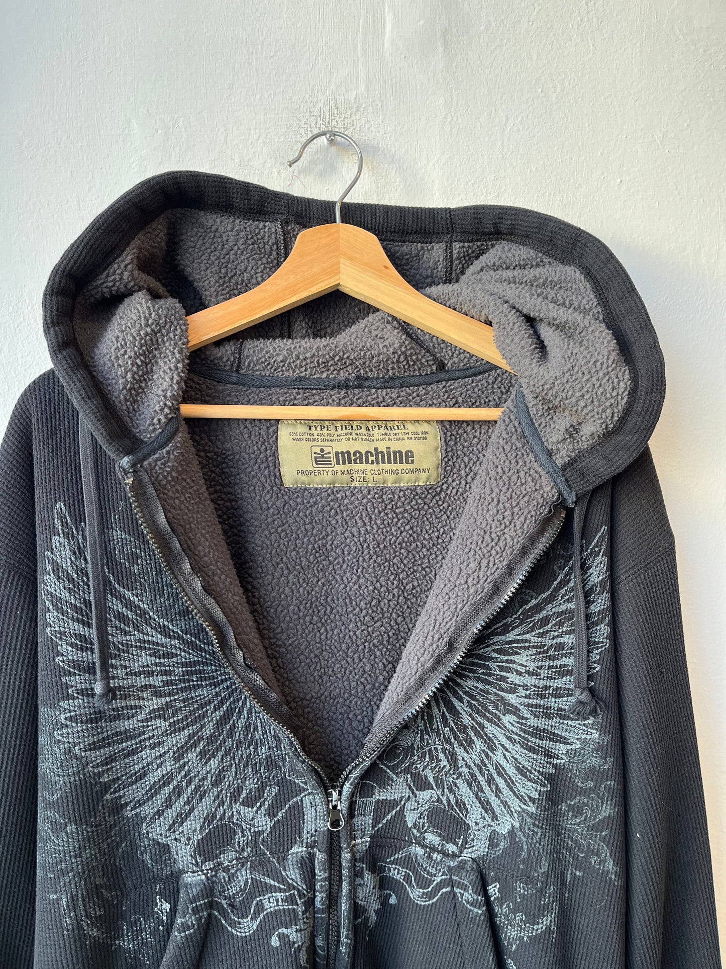 Y2K Thermal Zip Up Hoodie