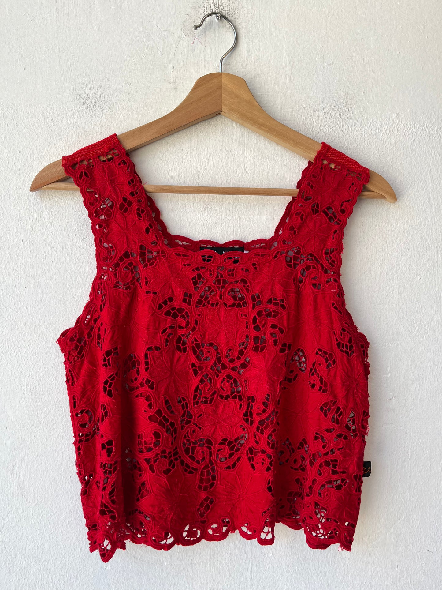 Y2K Red Lace Tank Top