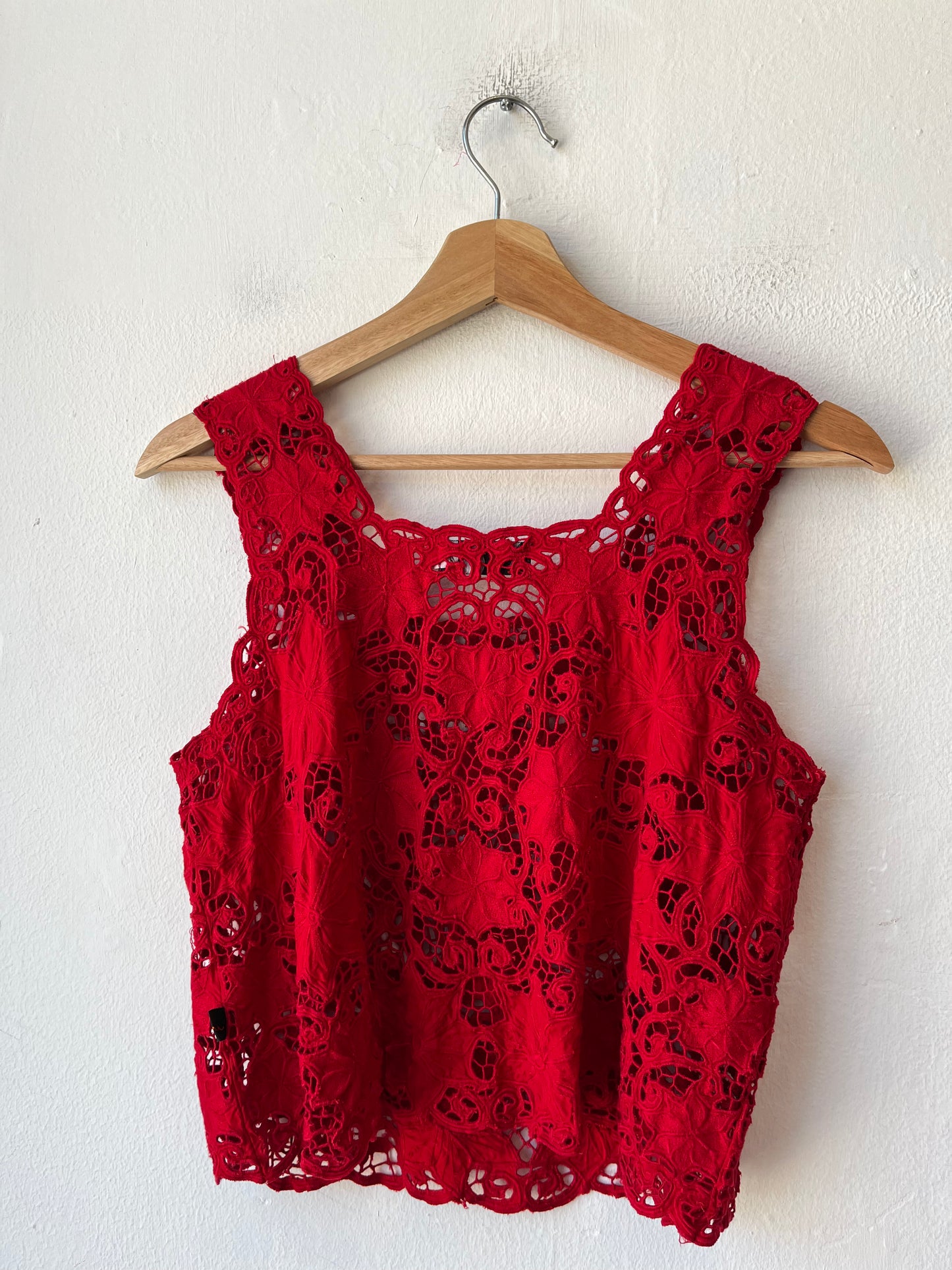 Y2K Red Lace Tank Top