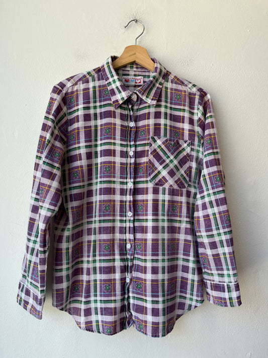 90's Purple Plaid Shirt