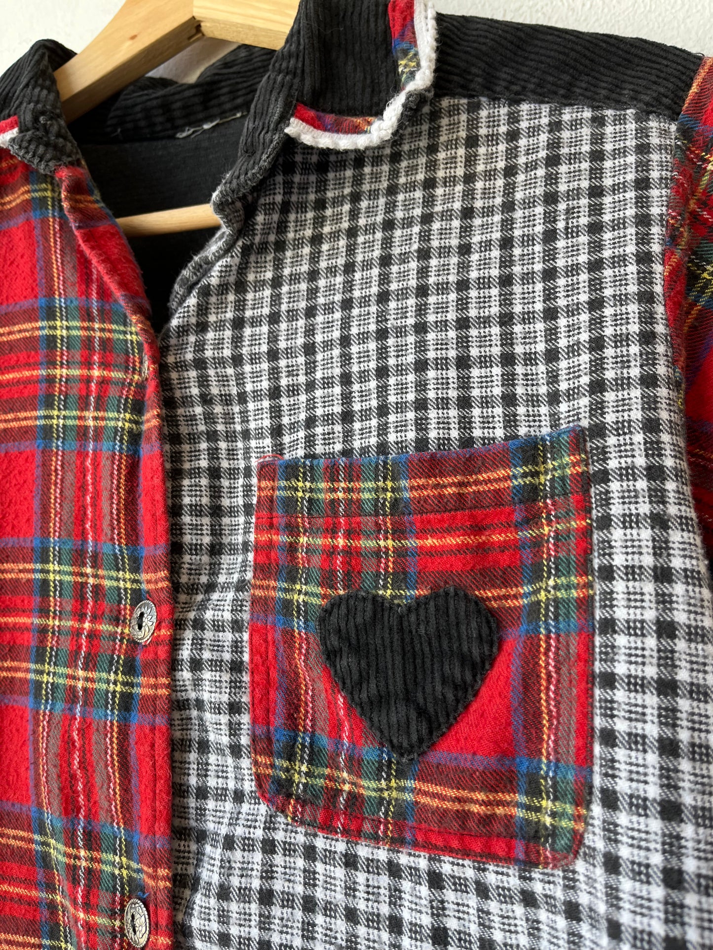 90's Double Plaid Button Up Shirt