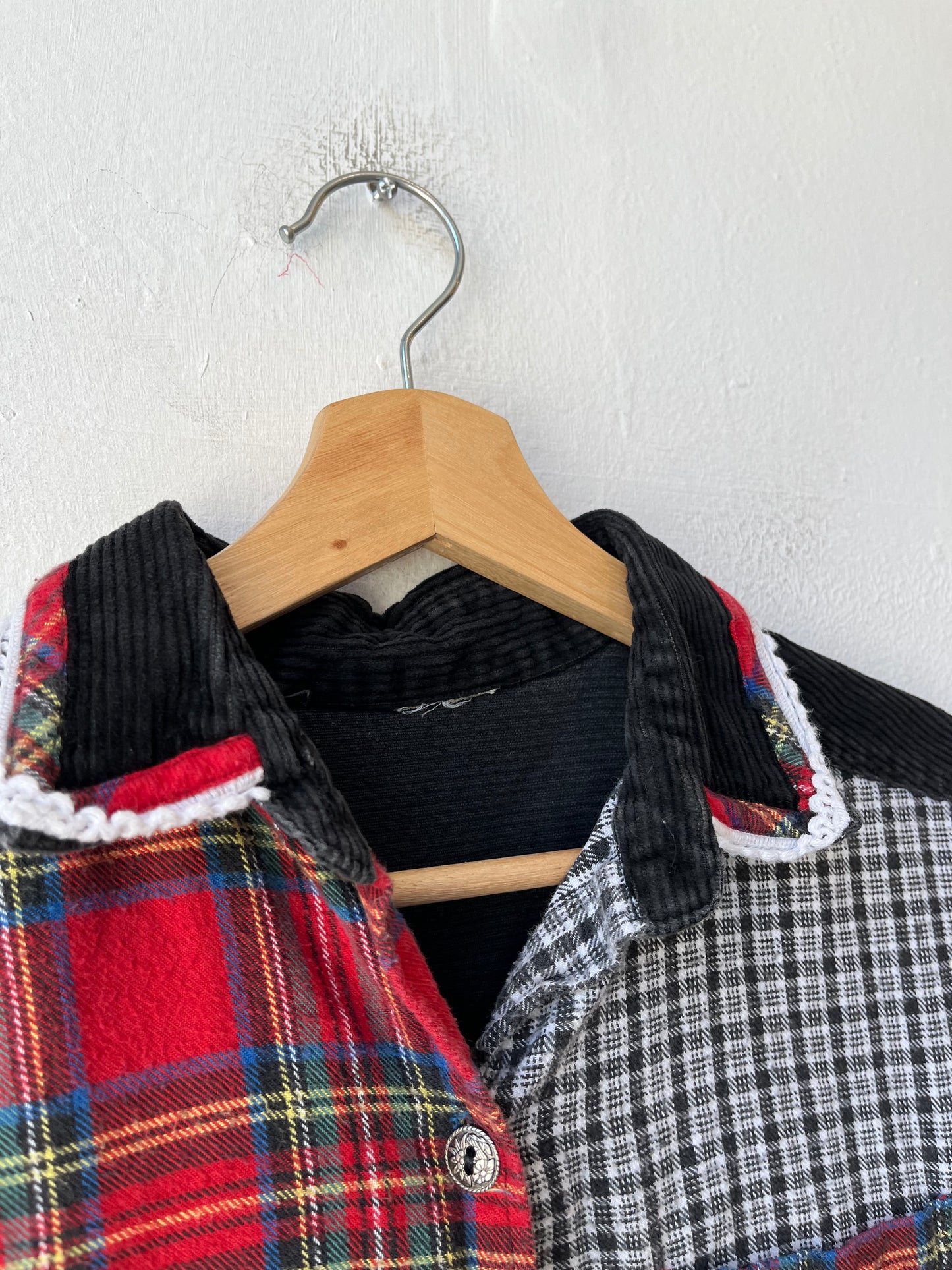 90's Double Plaid Button Up Shirt