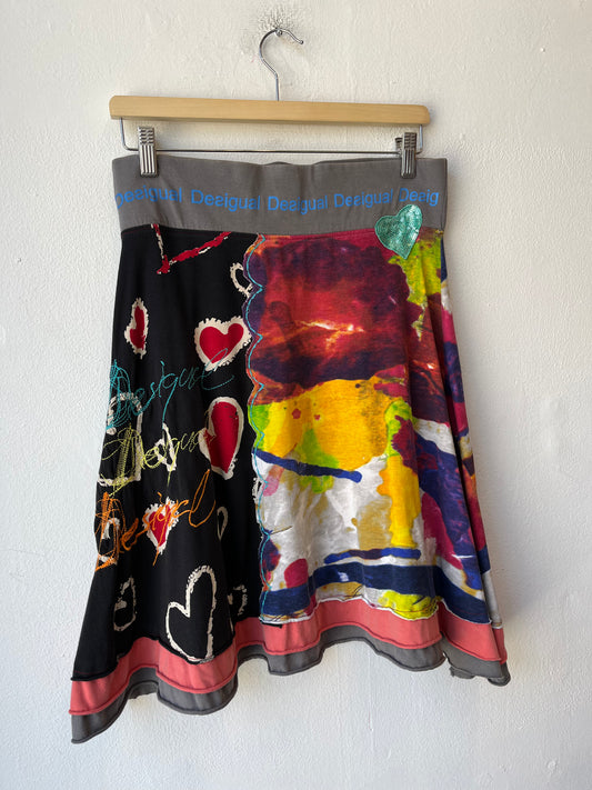 Y2K Embroidered Cotton Skirt 30-32"