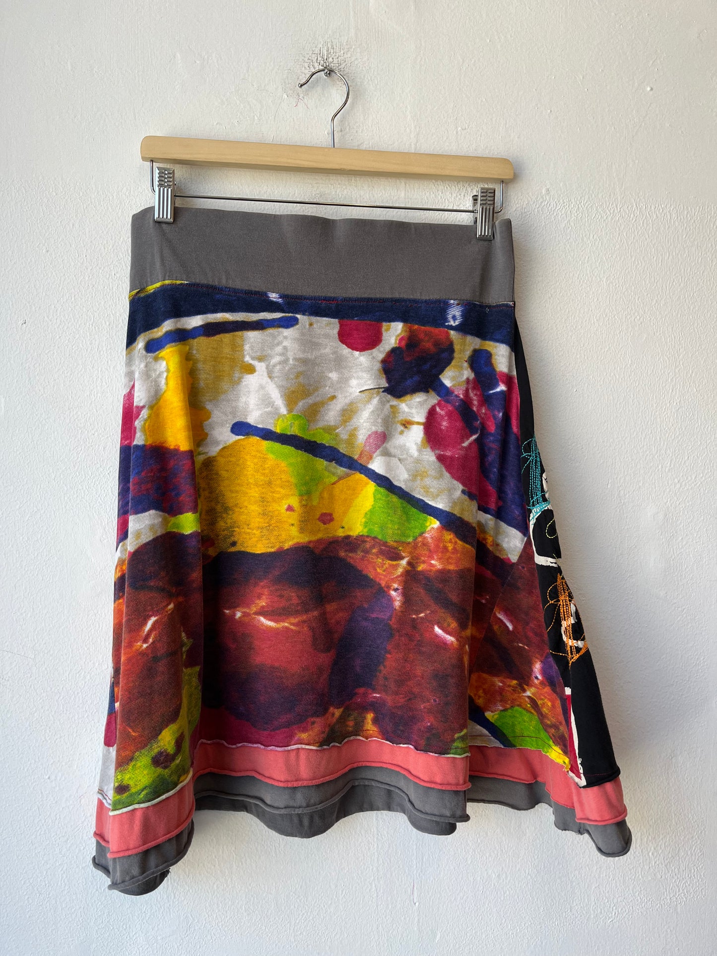 Y2K Embroidered Cotton Skirt 30-32"