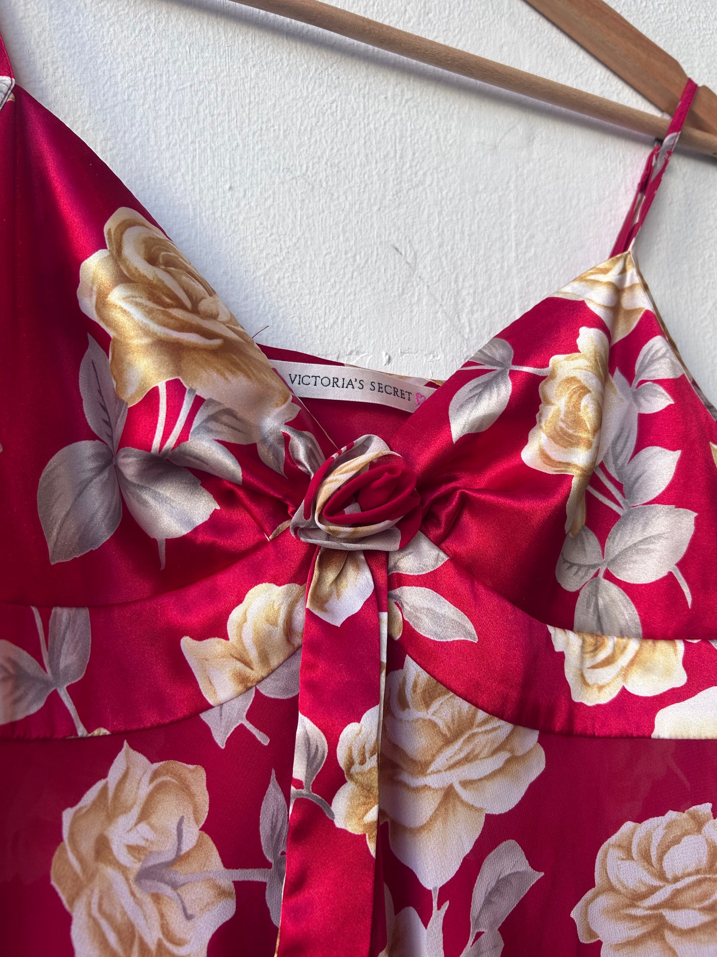 Y2K Red VS Floral Lingerie Dress