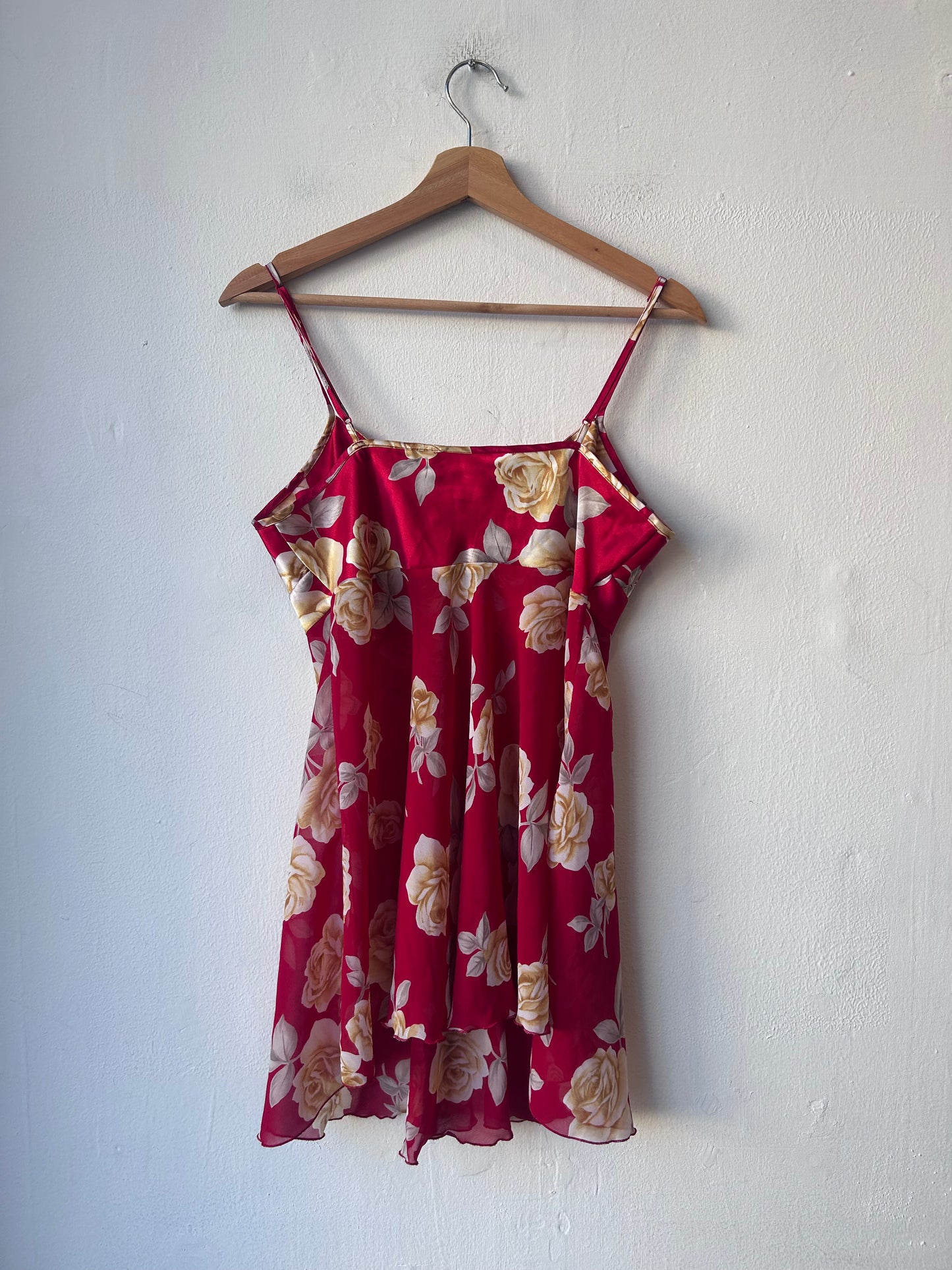 Y2K Red VS Floral Lingerie Dress