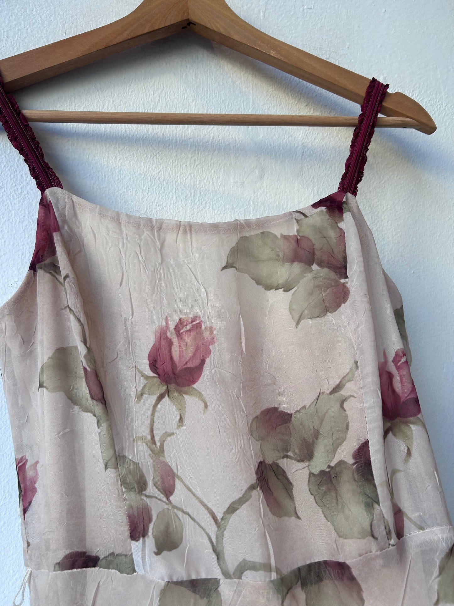 90's Asymmetrical Rose Midi Dress