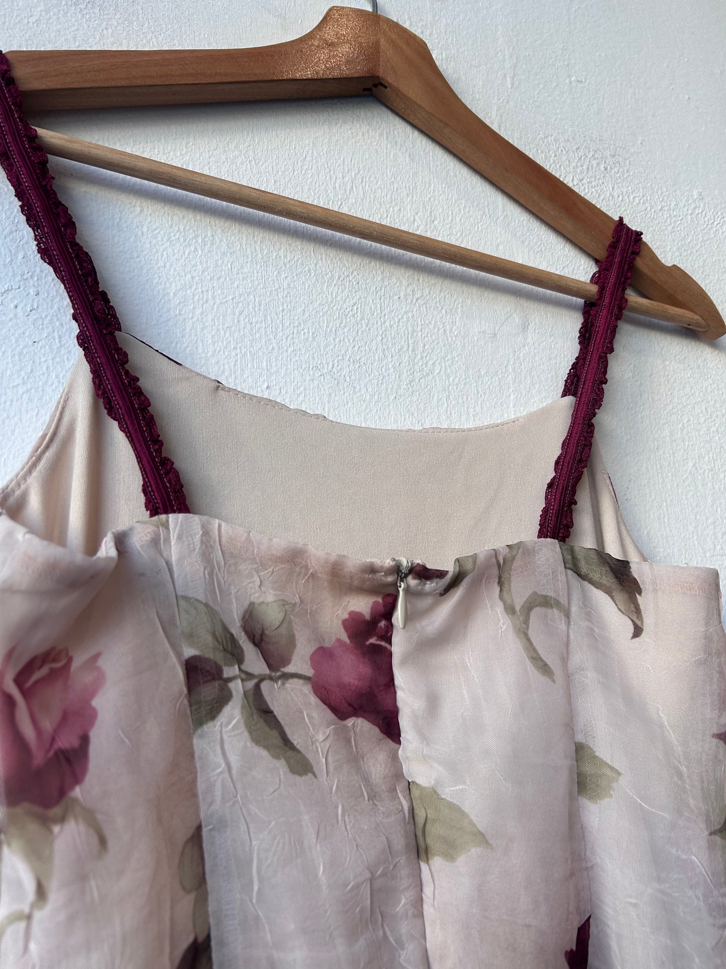 90's Asymmetrical Rose Midi Dress