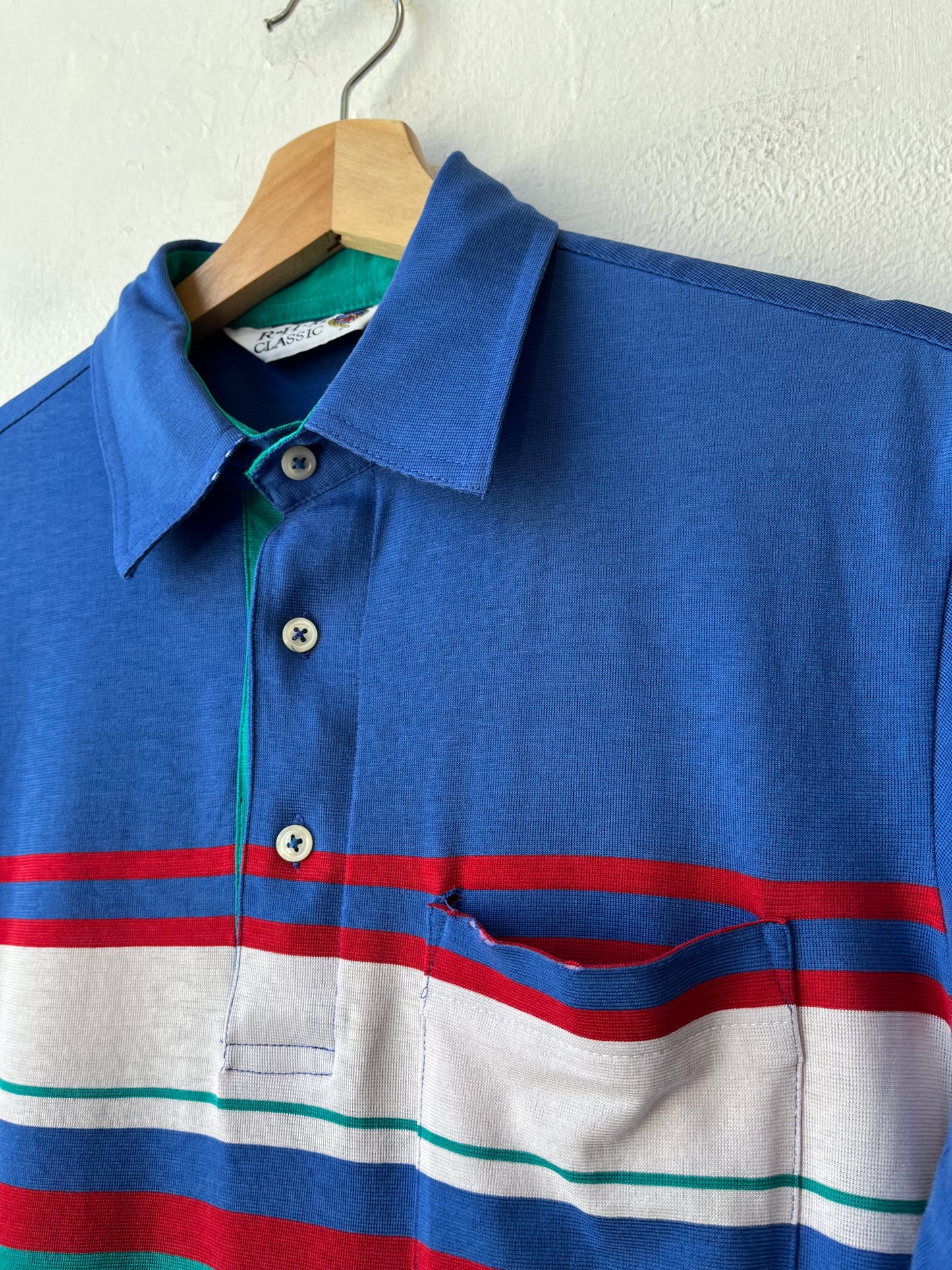 80's Striped Polo Shirt