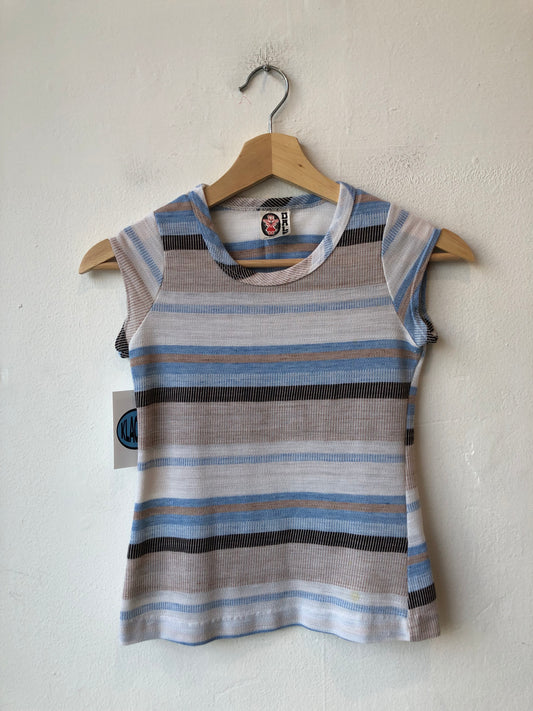 70's Striped Cap Sleeve Baby Tee
