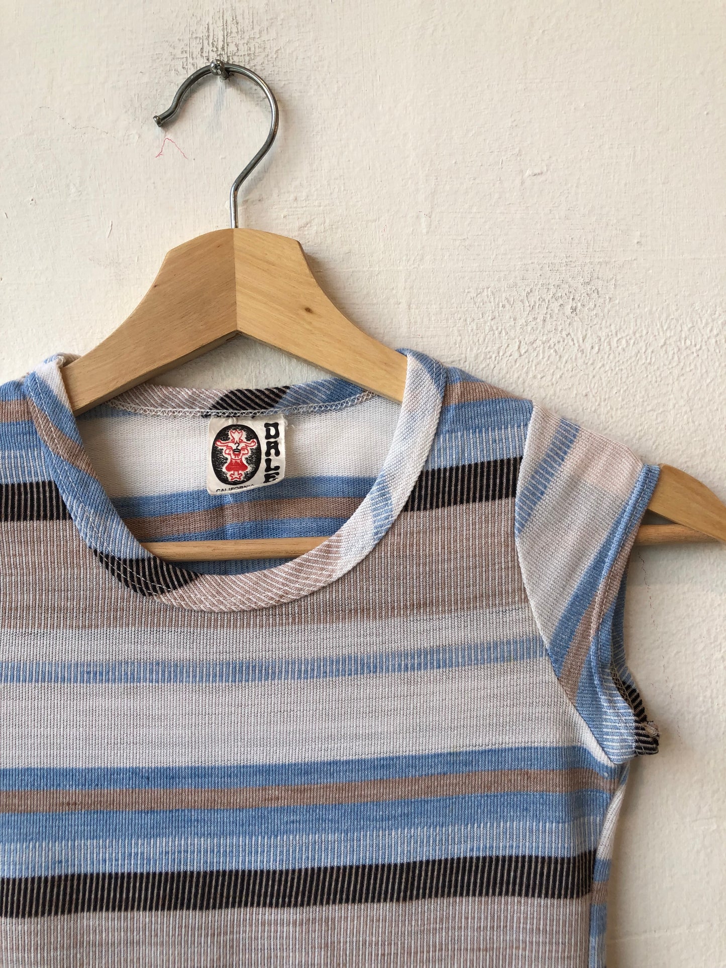 70's Striped Cap Sleeve Baby Tee