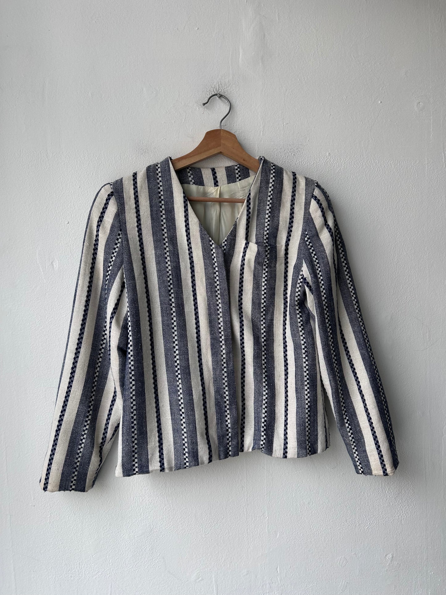 70's Striped Woven Blazer