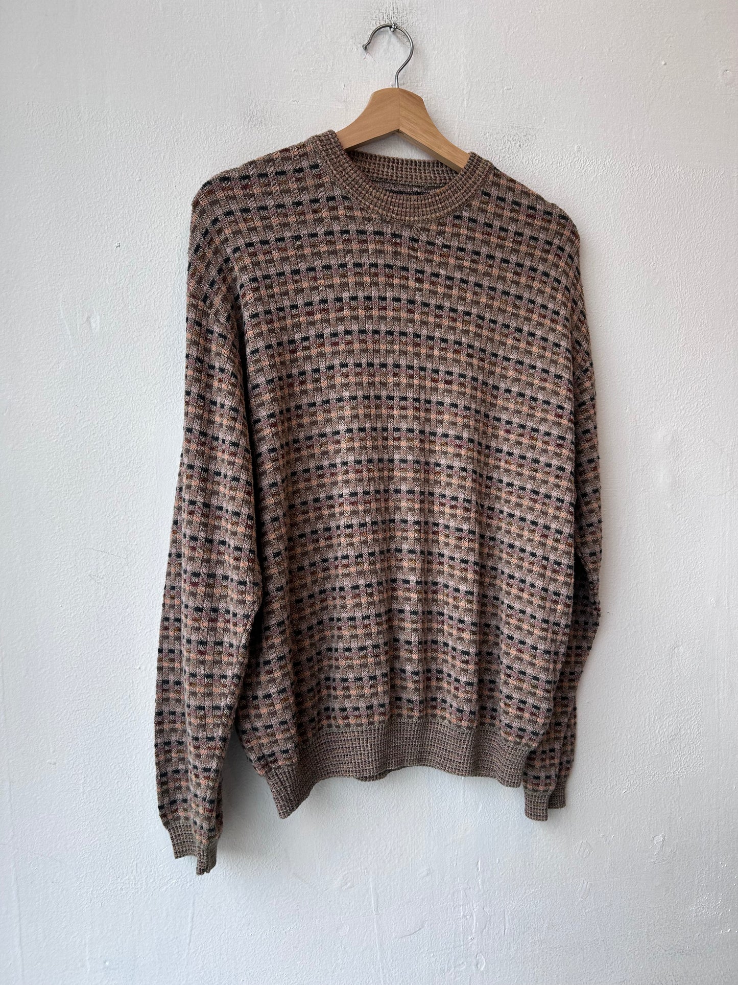 90's Brown Pattern Sweater