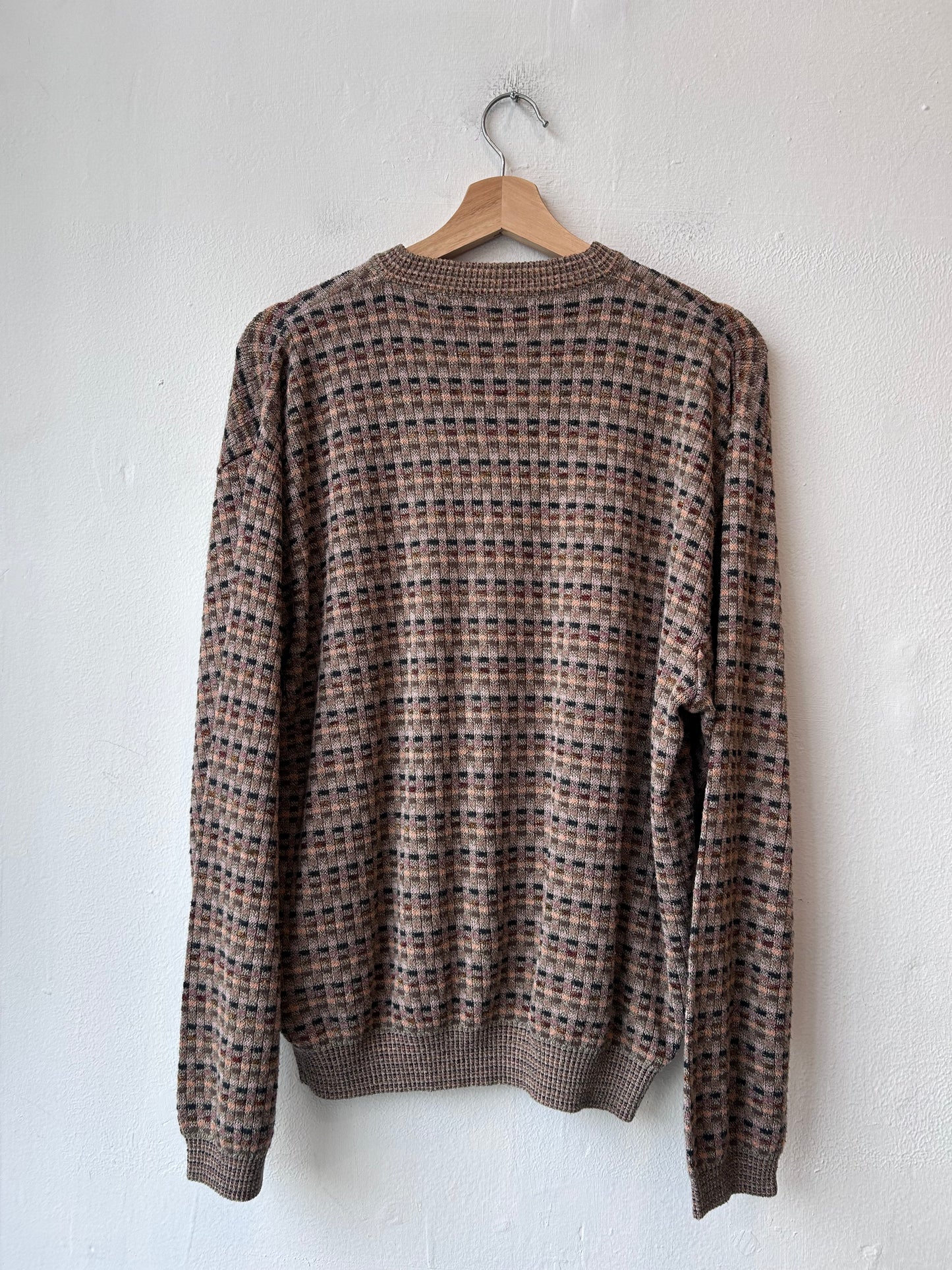 90's Brown Pattern Sweater