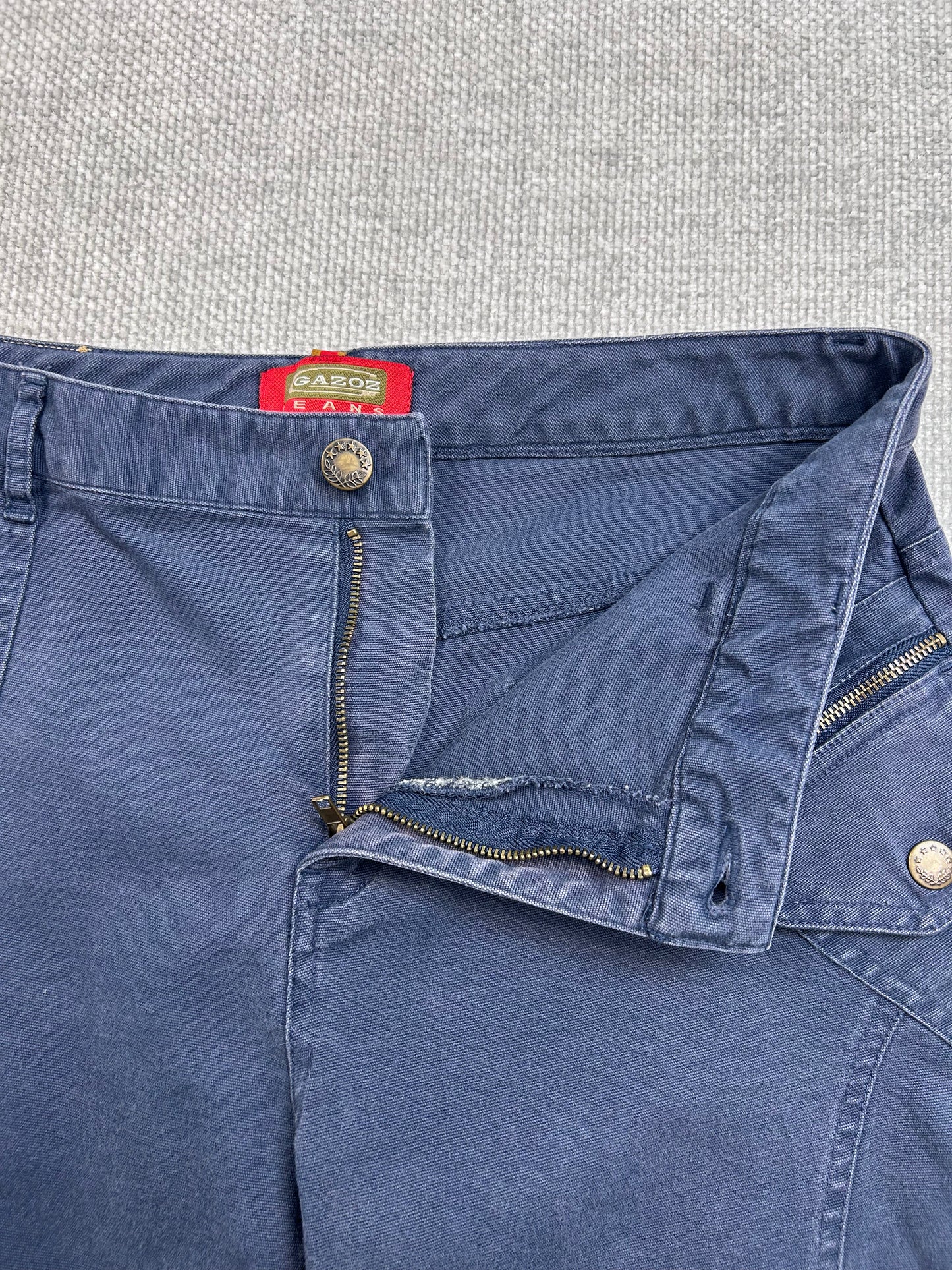 Y2K Navy Flare Cargo Pants 29"