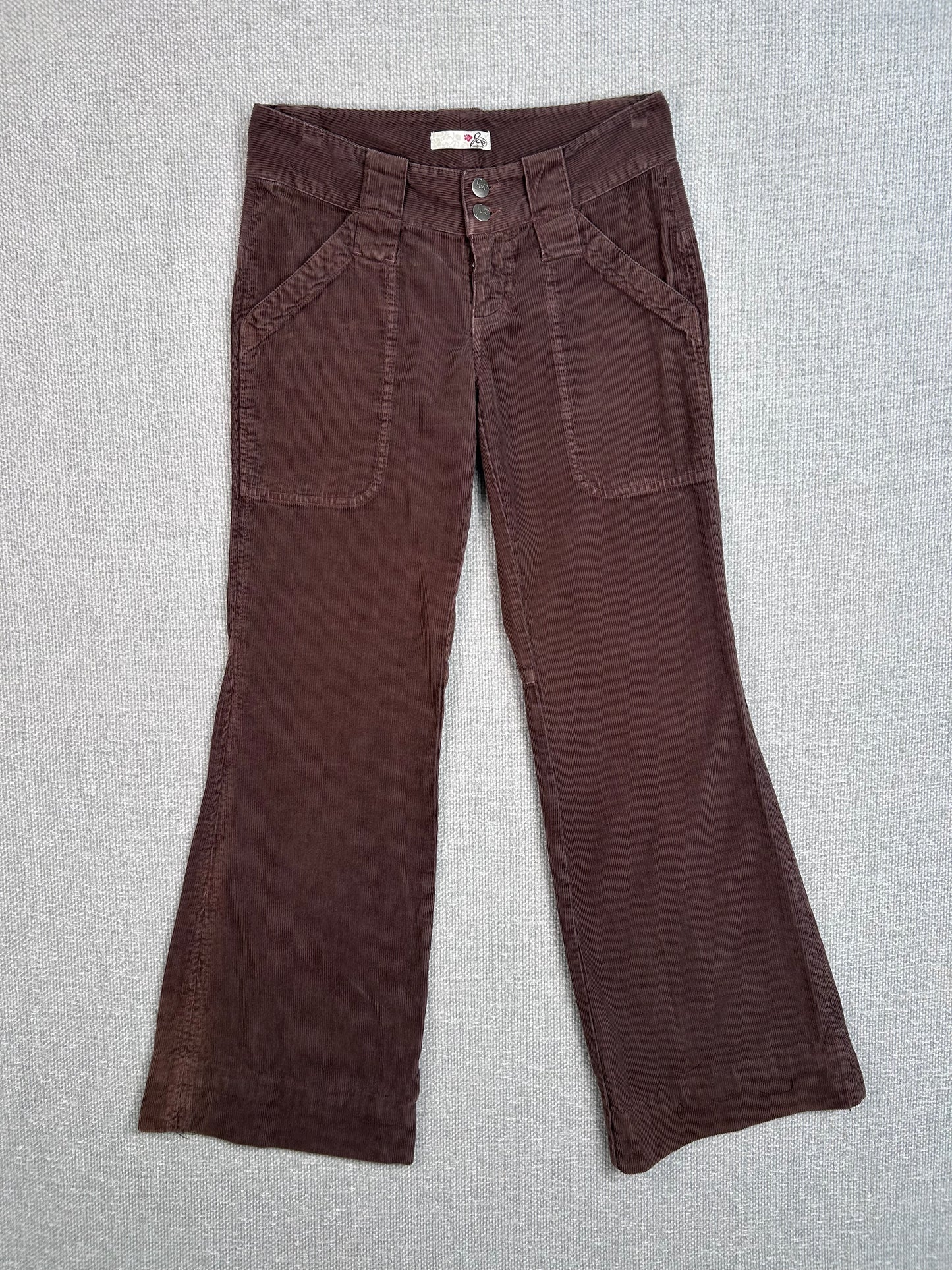 Y2K Brown Corduroy Flares 27"