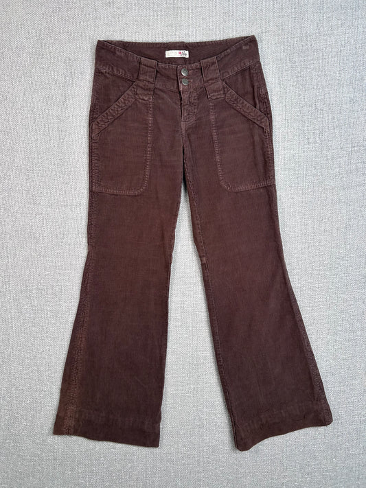 Y2K Brown Corduroy Flares 27"
